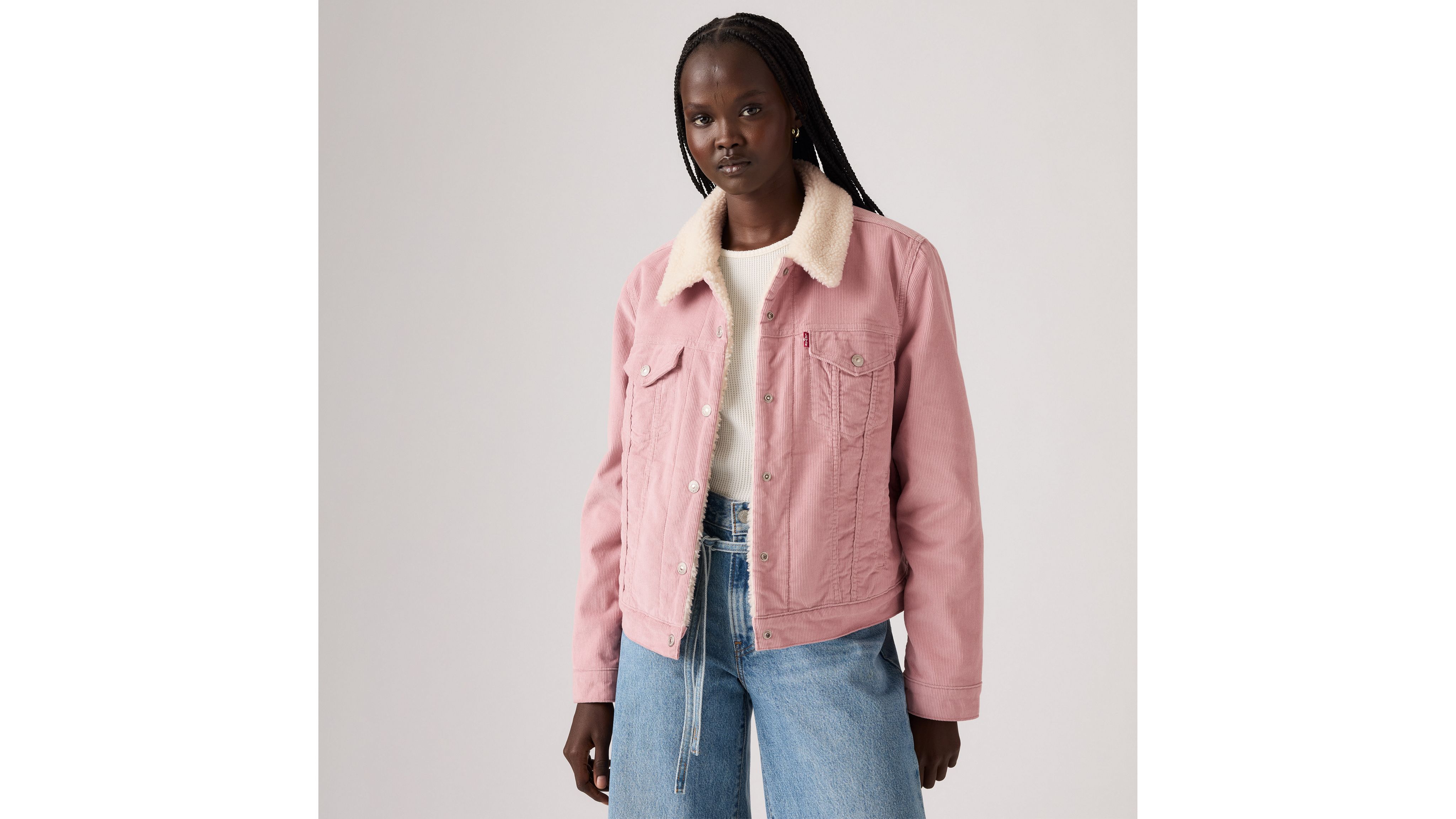 Levi's Original Sherpa Trucker Jacket In Pink