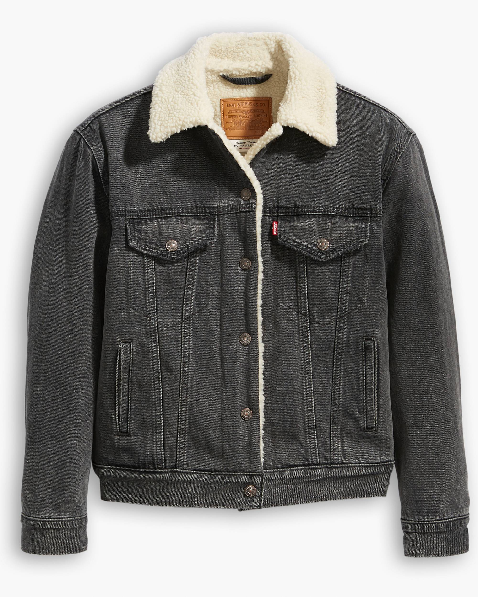 Ex-boyfriend Sherpa Trucker Jacket - Grey | Levi's® US Ex-boyfriend Sherpa Trucker Jacket - Grey | Levi's® US