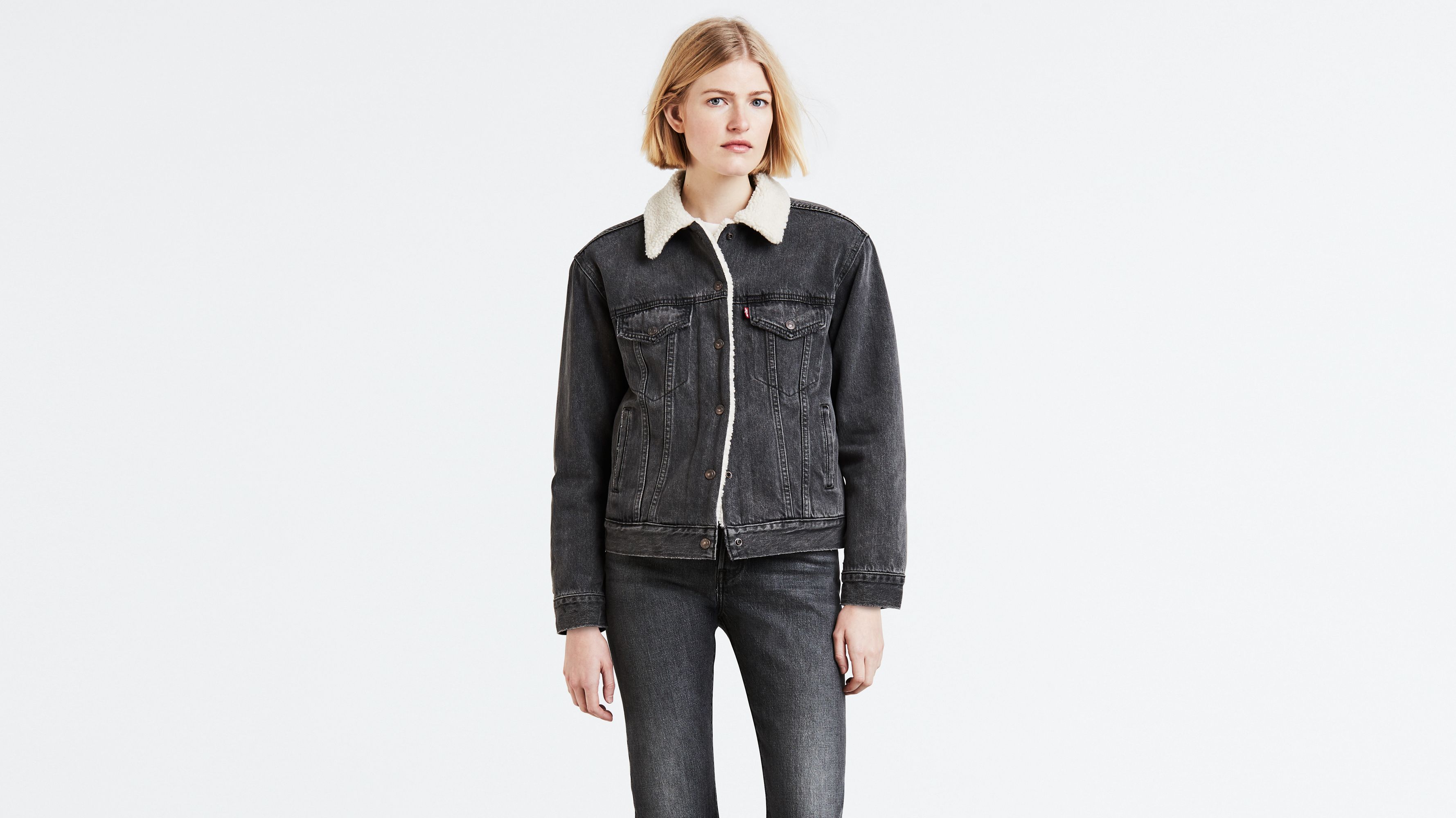 levi's womens black sherpa jacket