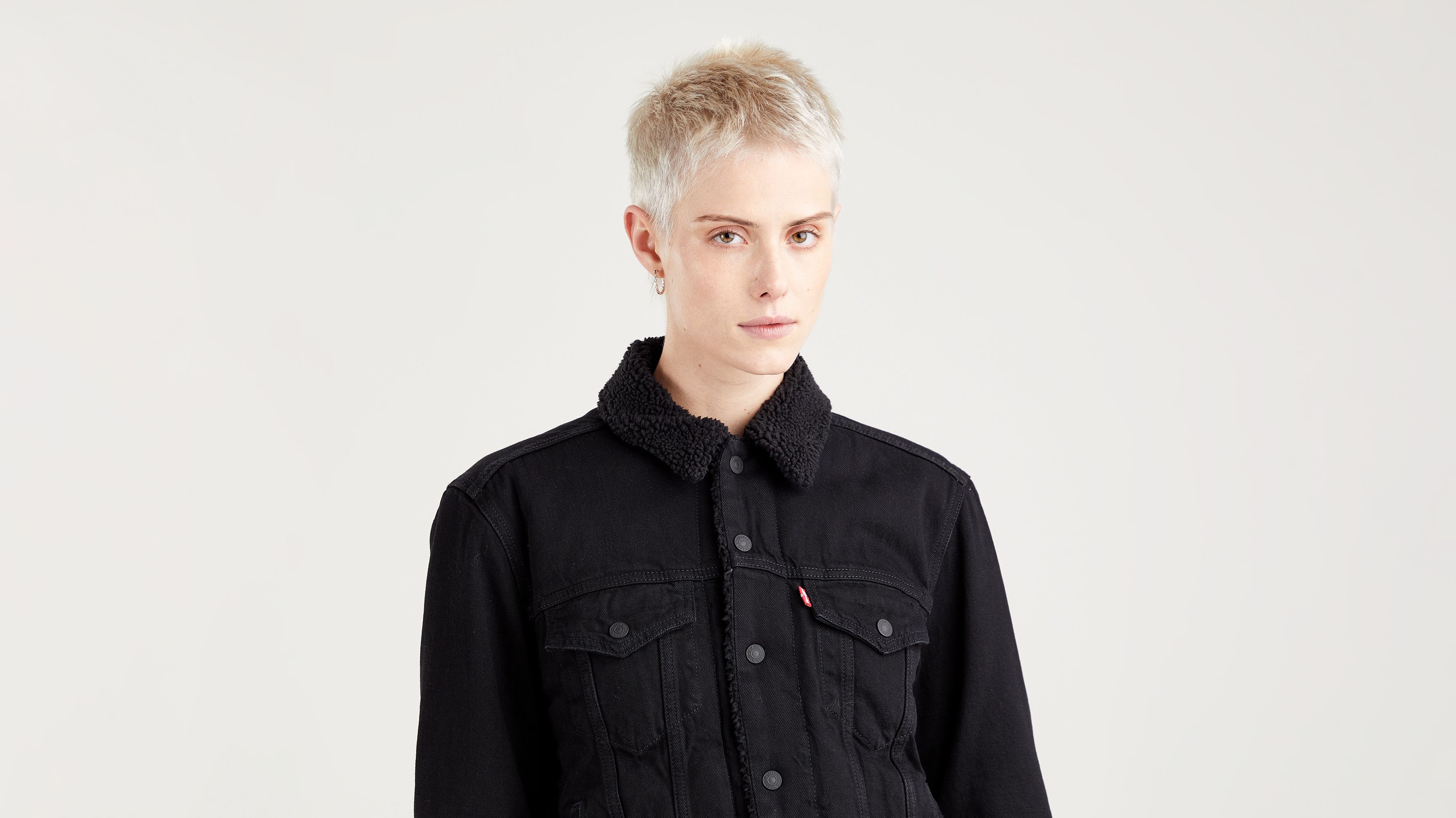 Levi's ex boyfriend deals sherpa trucker jacket black