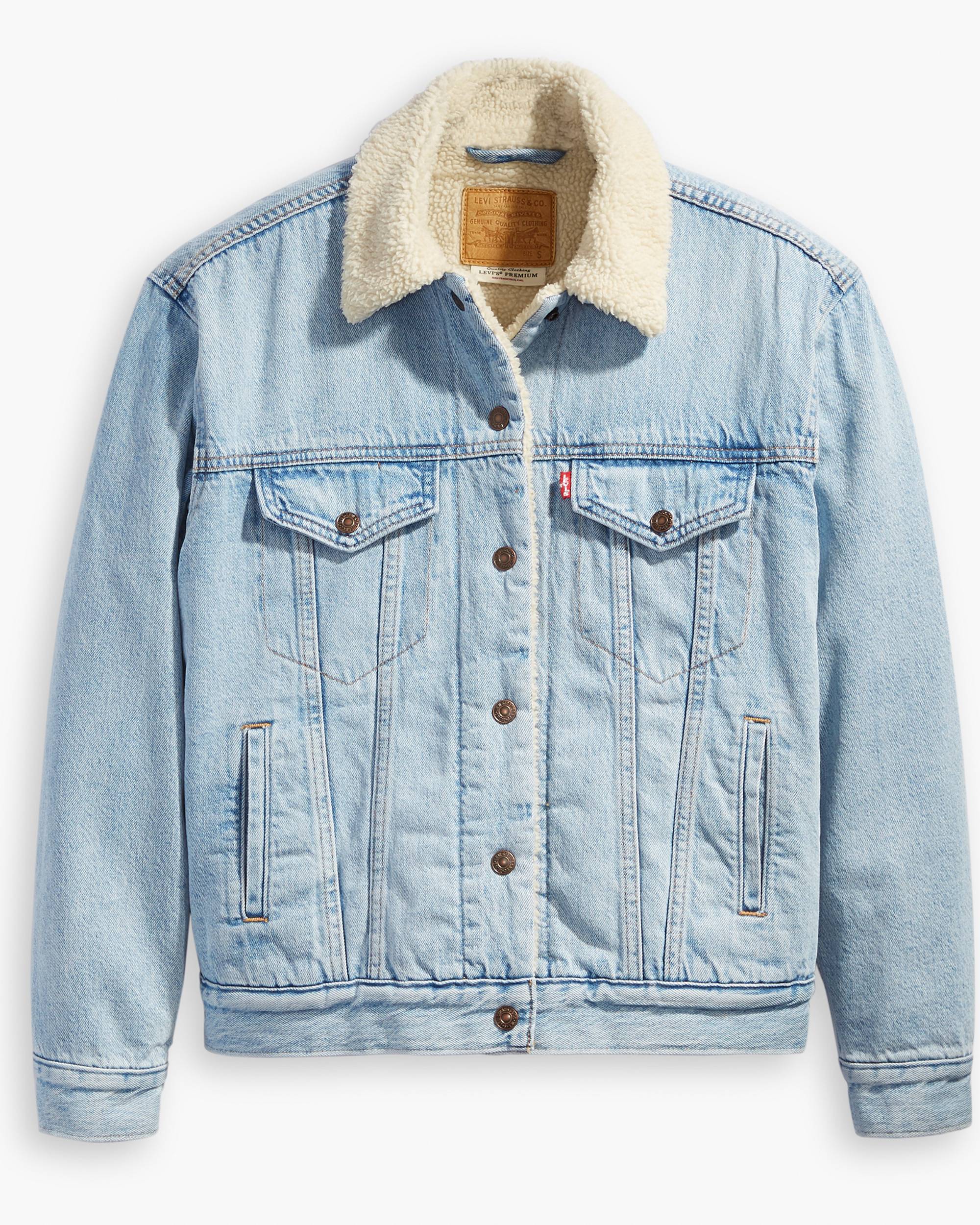 Ex-boyfriend Stretch Sherpa Trucker Jacket - Medium Wash Ex-boyfriend Stretch Sherpa Trucker Jacket - Medium Wash