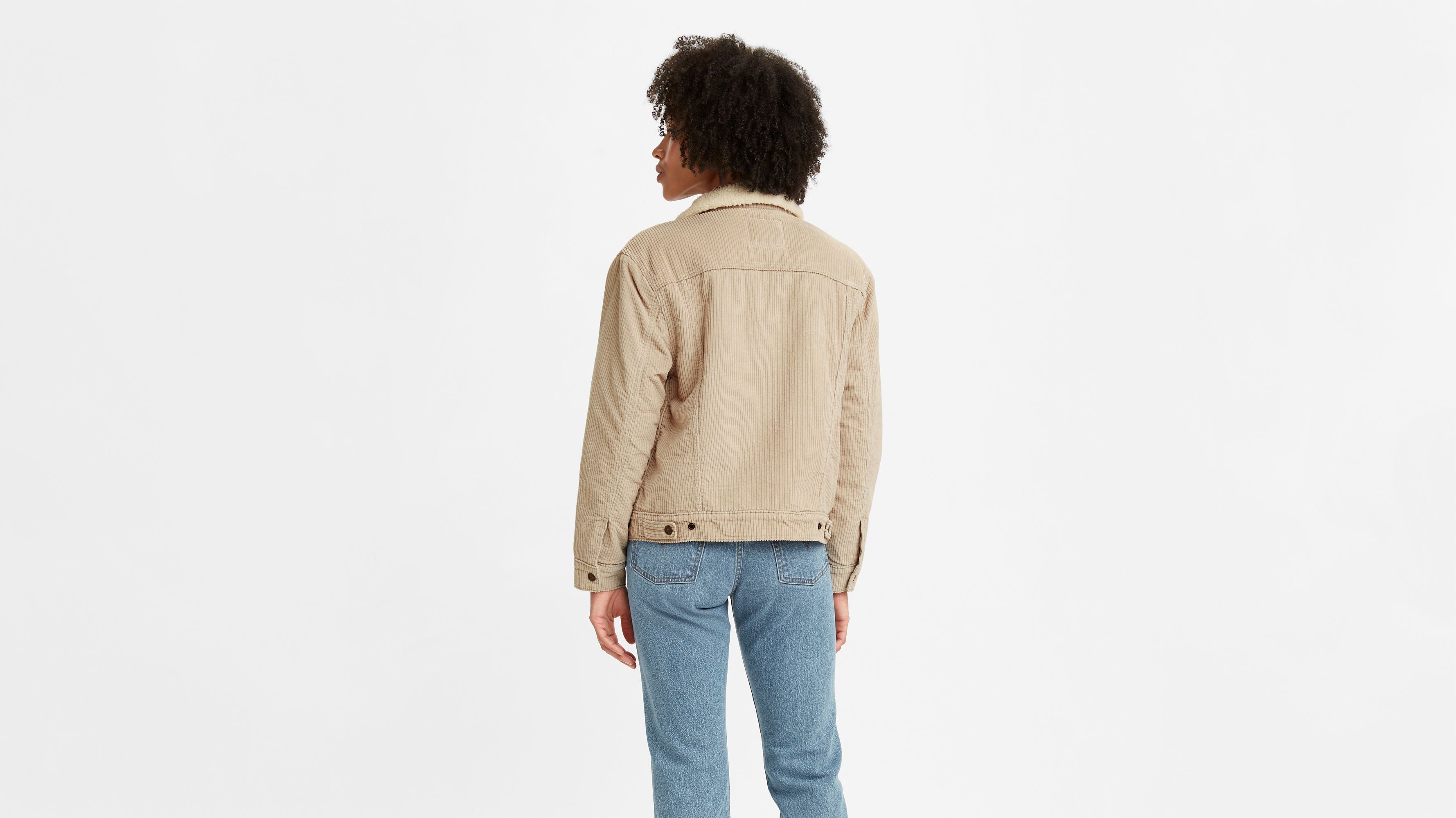 Exboyfriend Corduroy Sherpa Trucker Jacket Grey Levi's® US