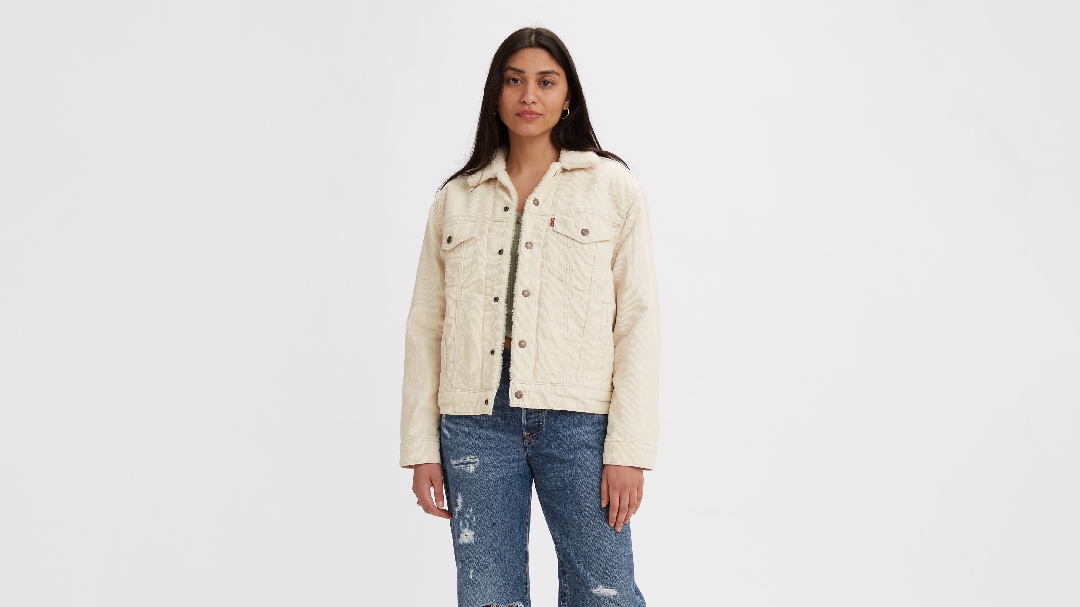 Levis corduroy shop sherpa jacket women's