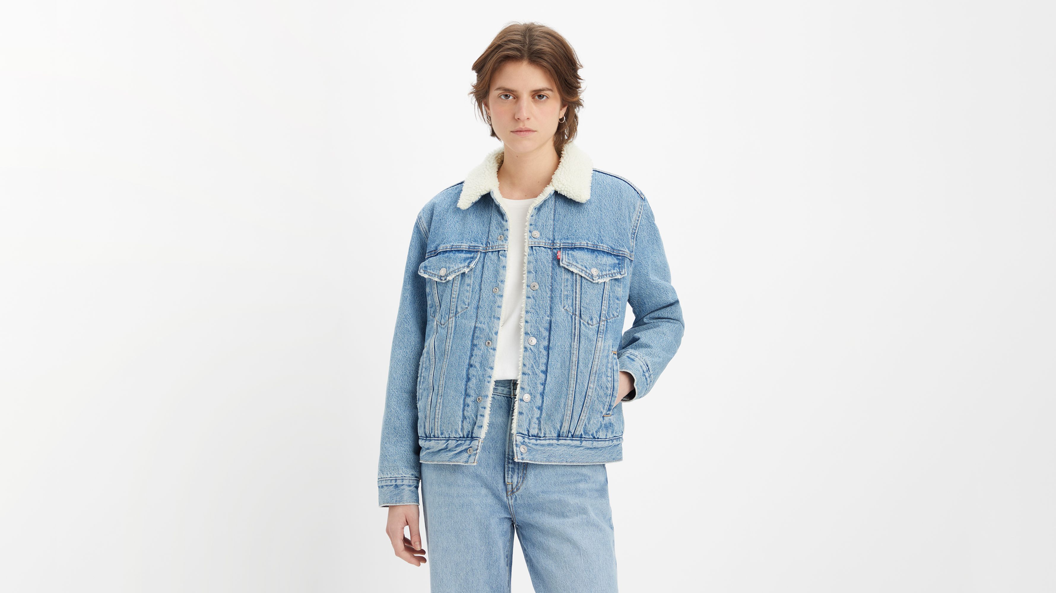 Levis light store blue sherpa jacket