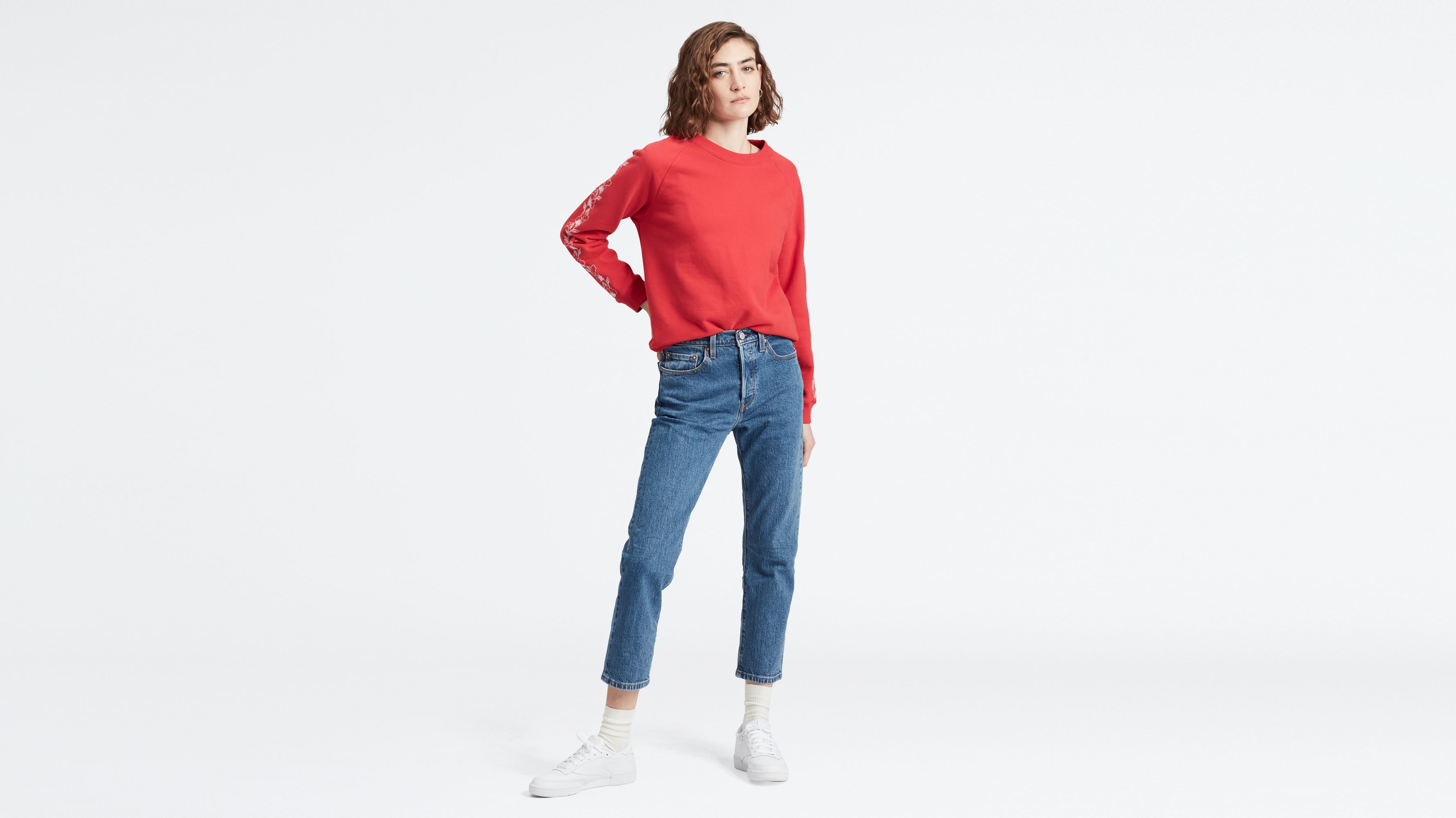 levis 501 crop jeans blue