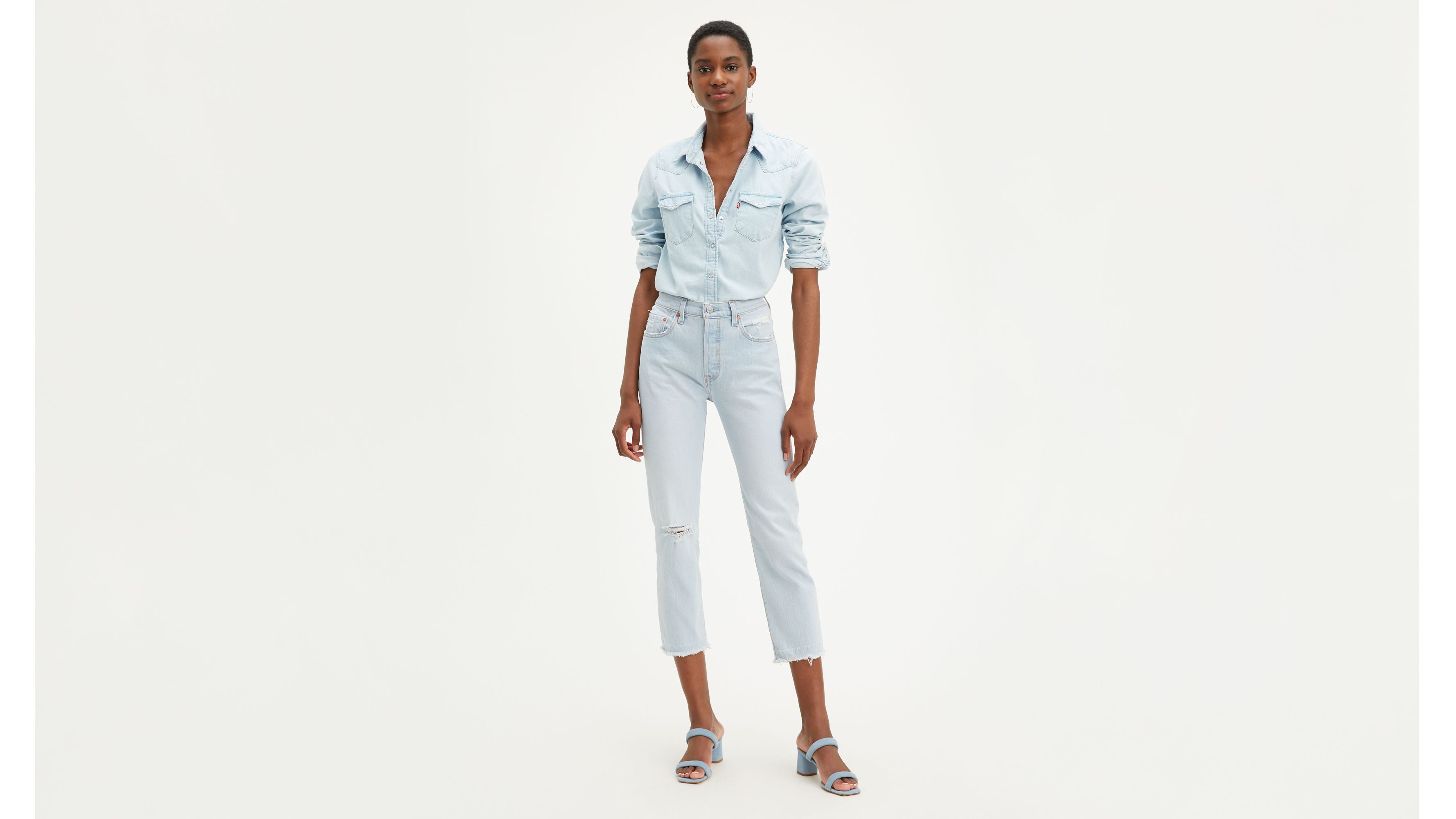cropped stretch jeans
