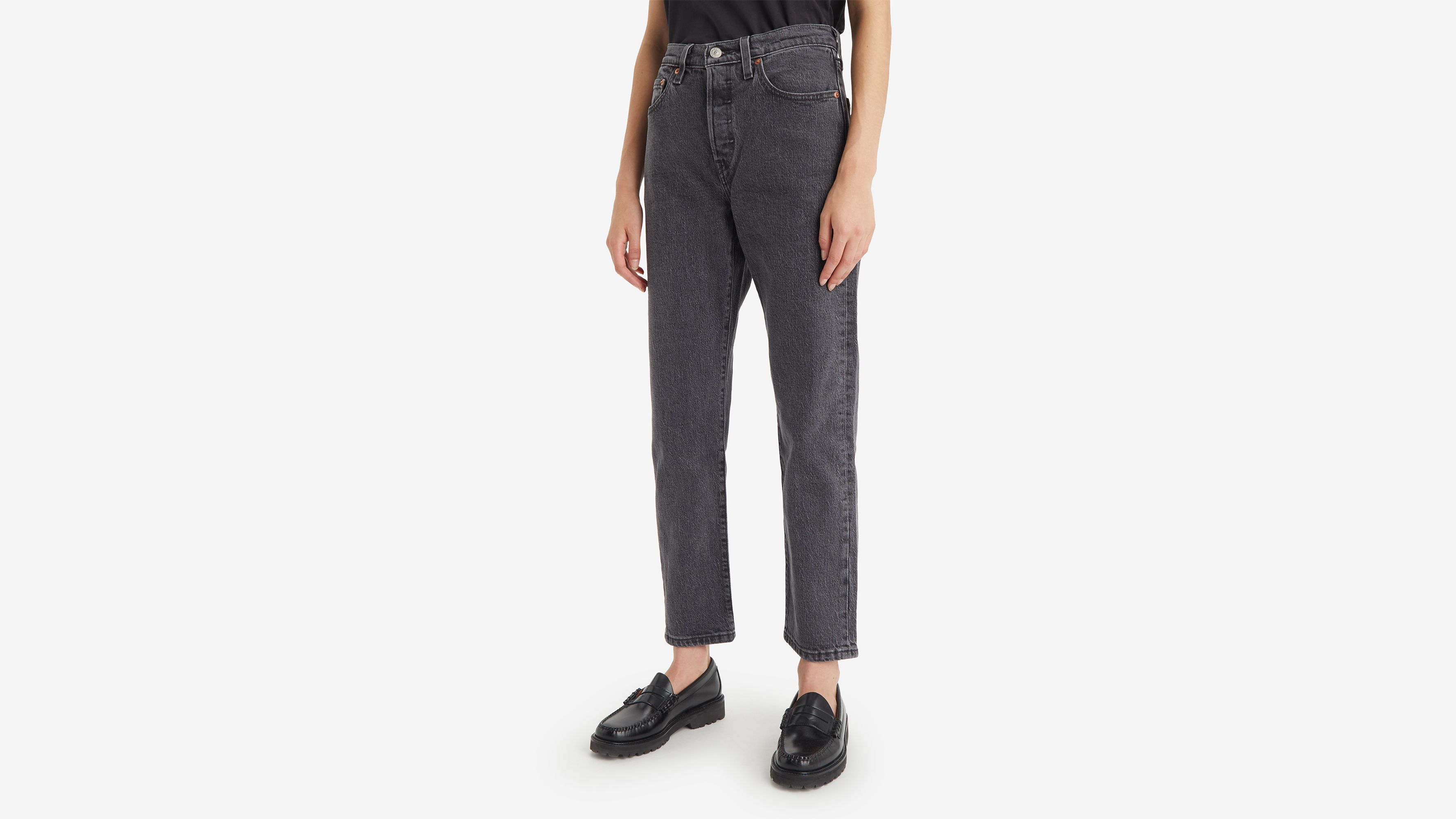 levi's 501 cropped taper jeans