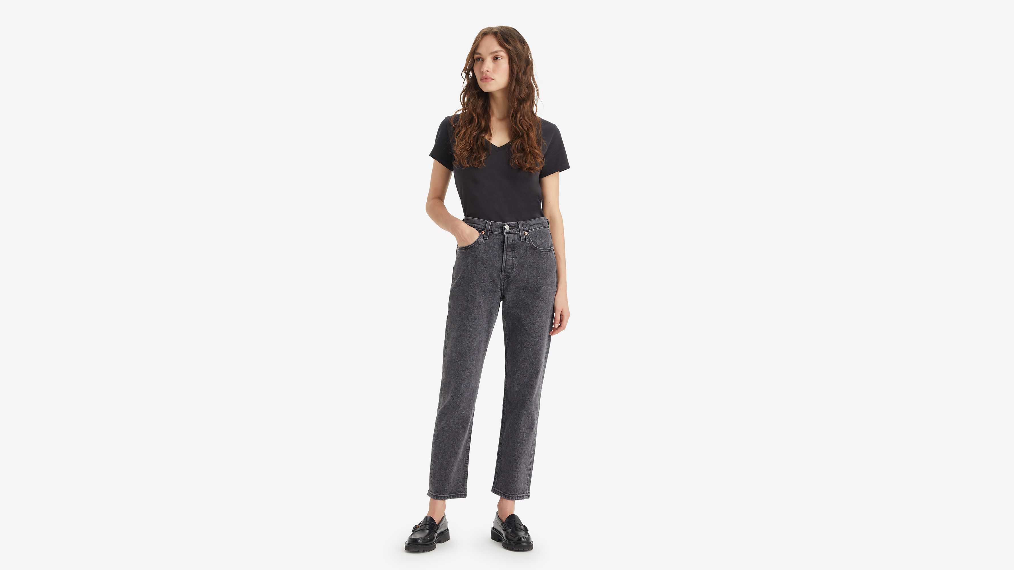 levi's 501 cropped taper jeans