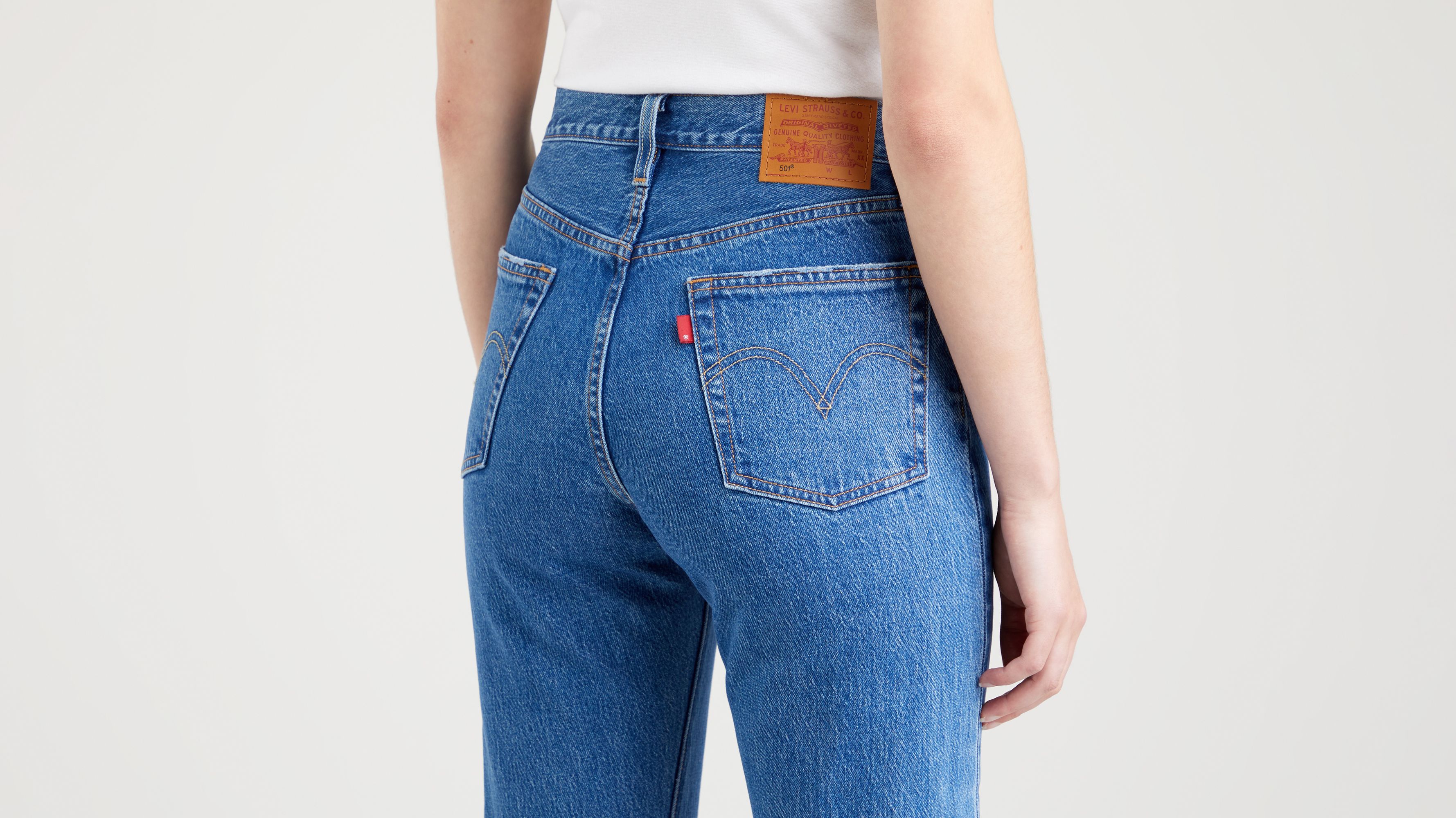 Pantalon Vaquero Levis 501 Crop Jazz Azul Mujer