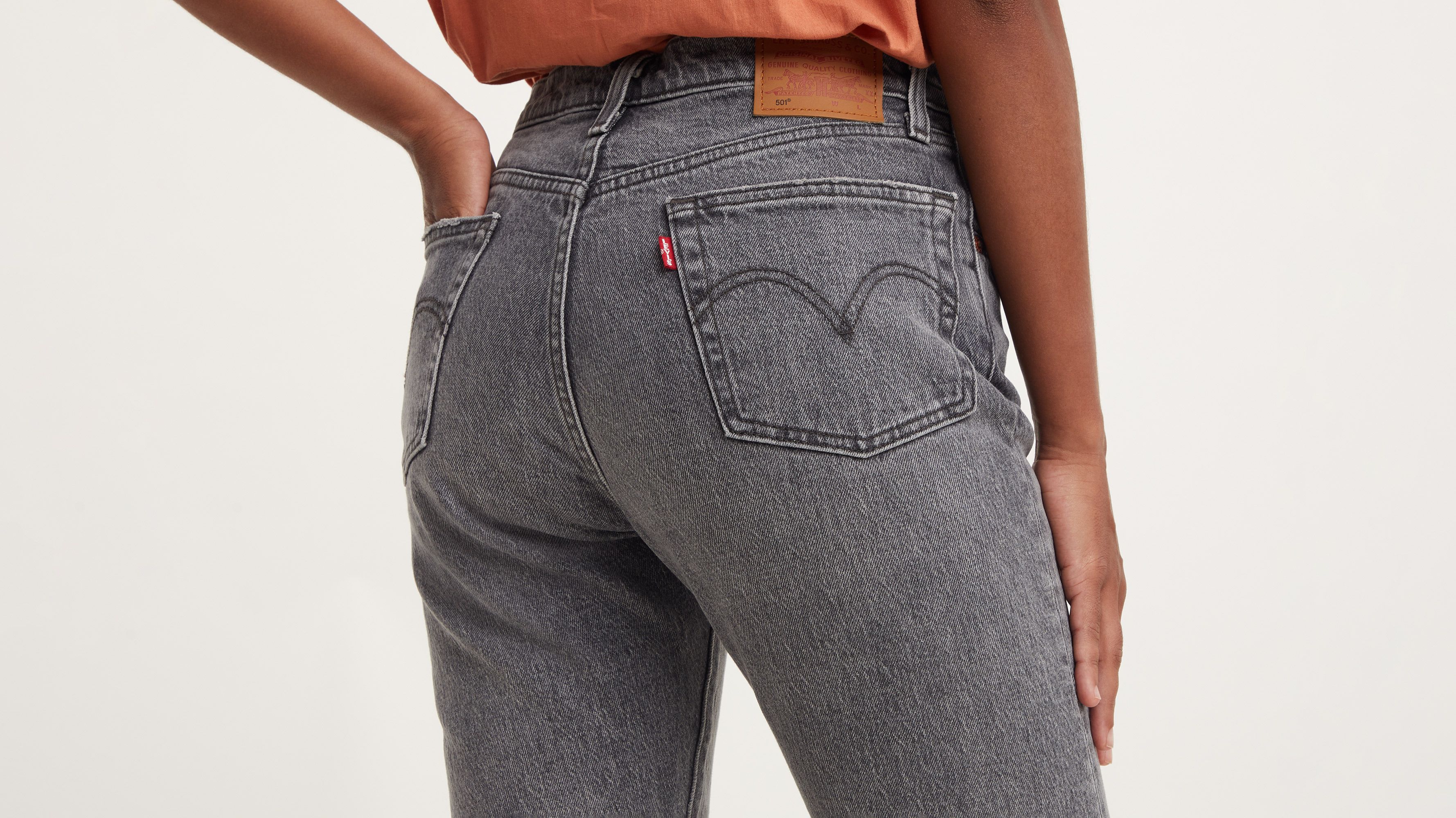 Levis 501 cropped store grey