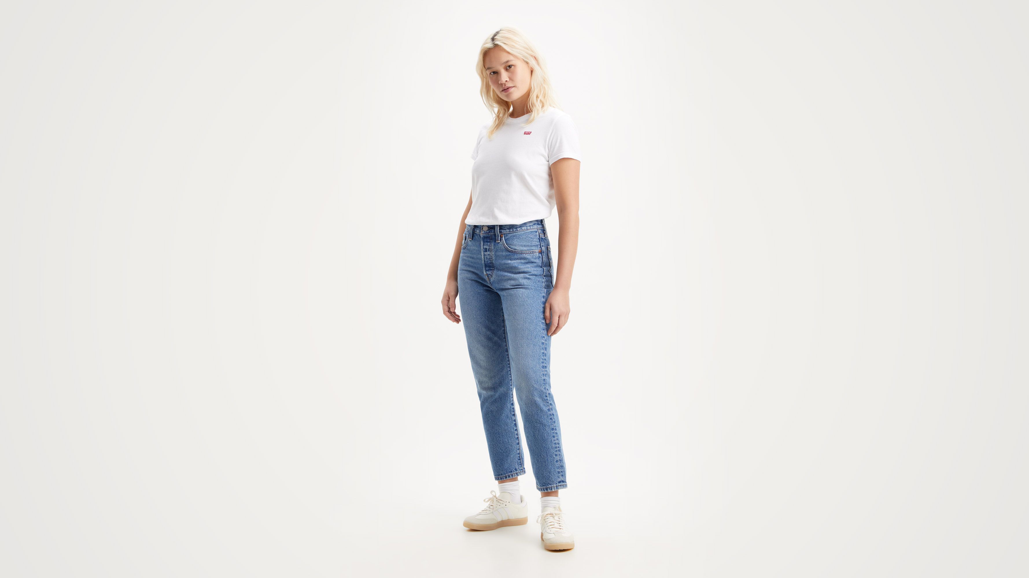 levi's 501 cropped high rise straight leg