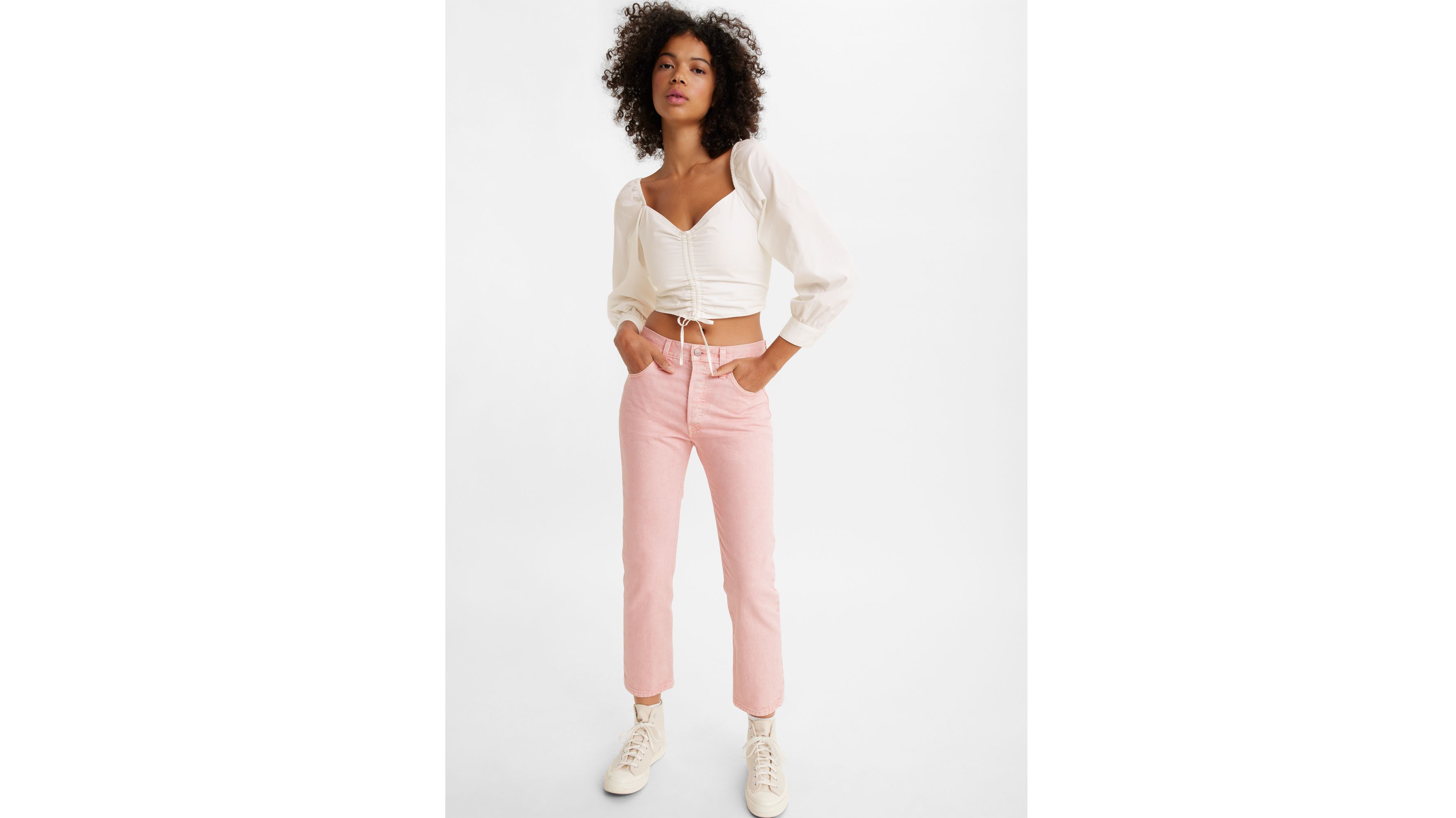 501® Original Cropped Women's Colored Denim Jeans - Pink | Levi's® US