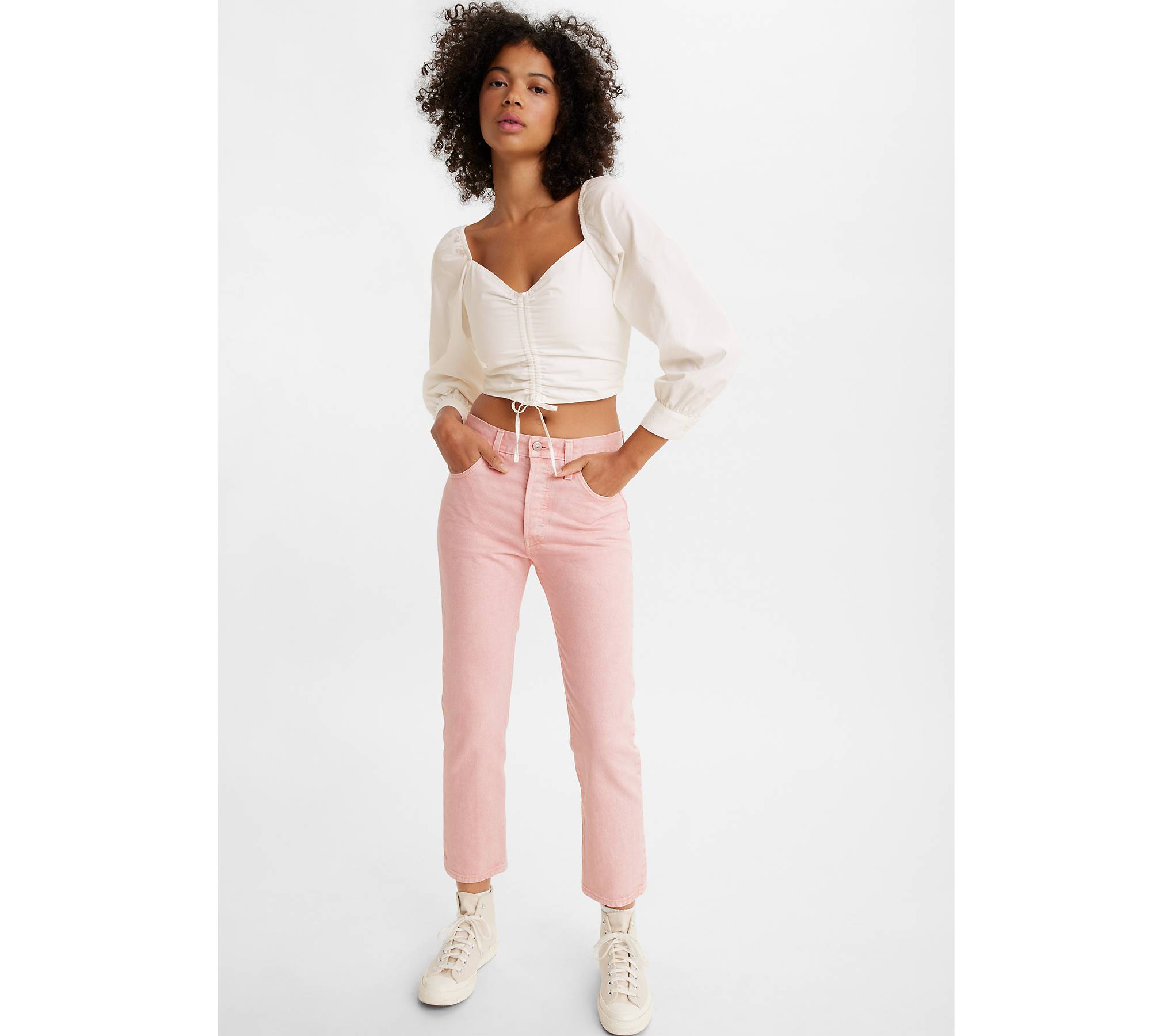 501® Original Cropped Women's Colored Denim Jeans - Pink