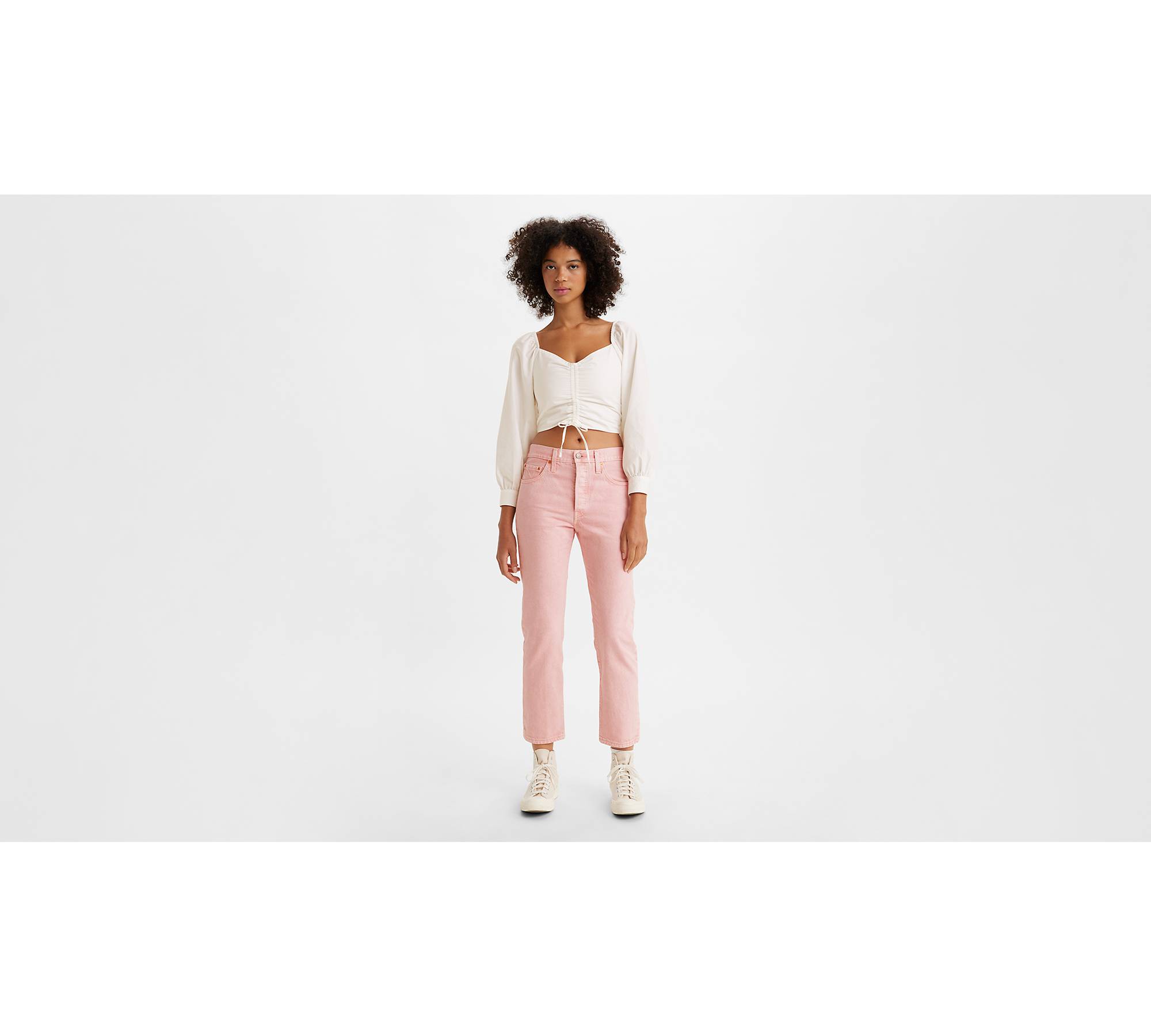 501® Original Cropped Women\'s - | US Levi\'s® Pink Denim Colored Jeans
