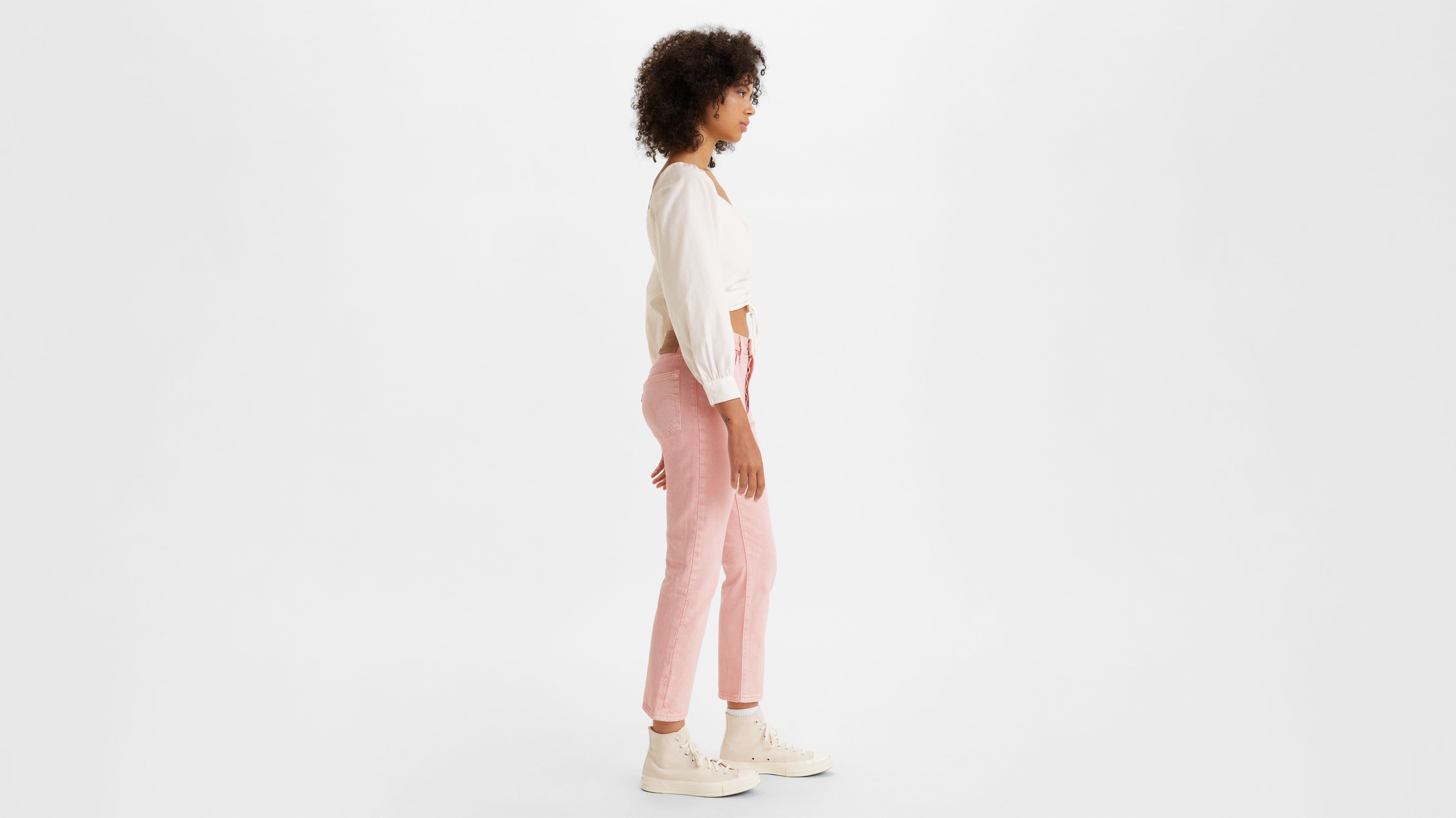 デニム・ジーパン Women's Straight Denim Pants Light Pink 501® Original Cropped Women's Colored Denim Jeans - Pink