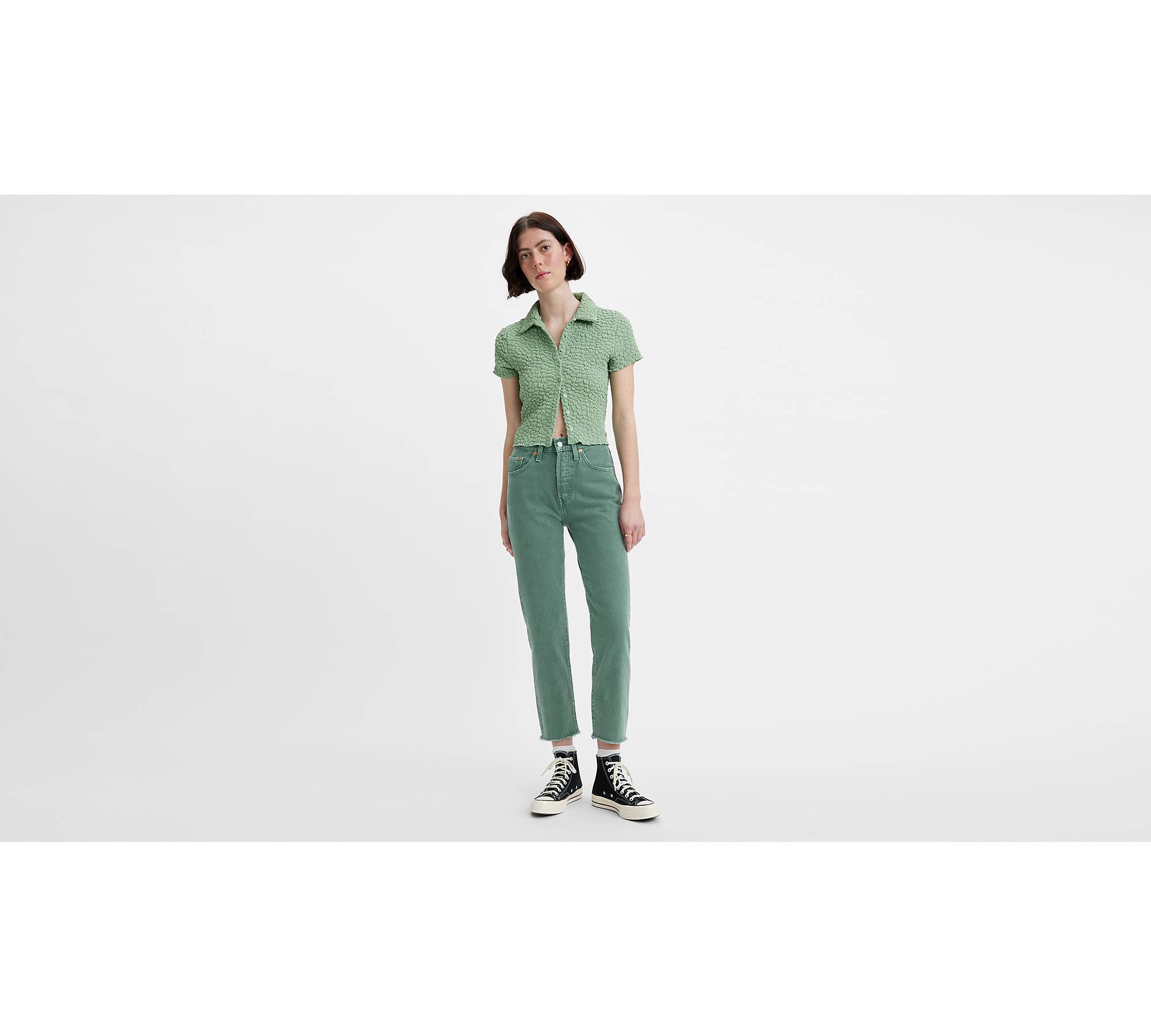 Athleta green stretch jean style cropped capri pants size 10