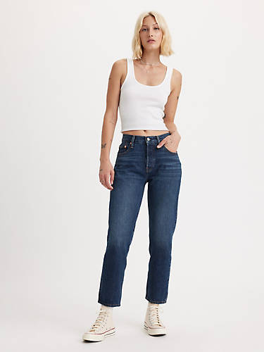 리바이스 Levi 501 Cropped Womens Jeans,Up to No Good - Dark Wash