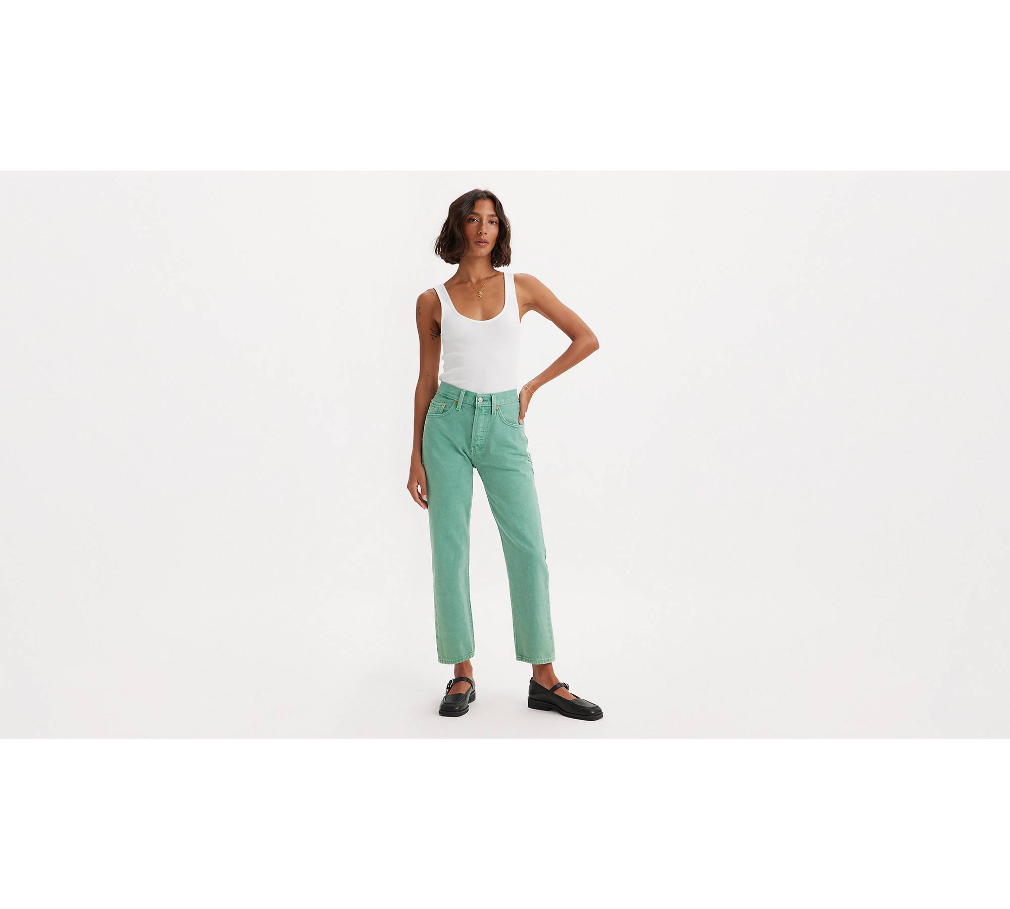 A New Day Women's High-Rise Cropped Wide Leg Pants - (2, Mint Green) at   Women's Clothing store