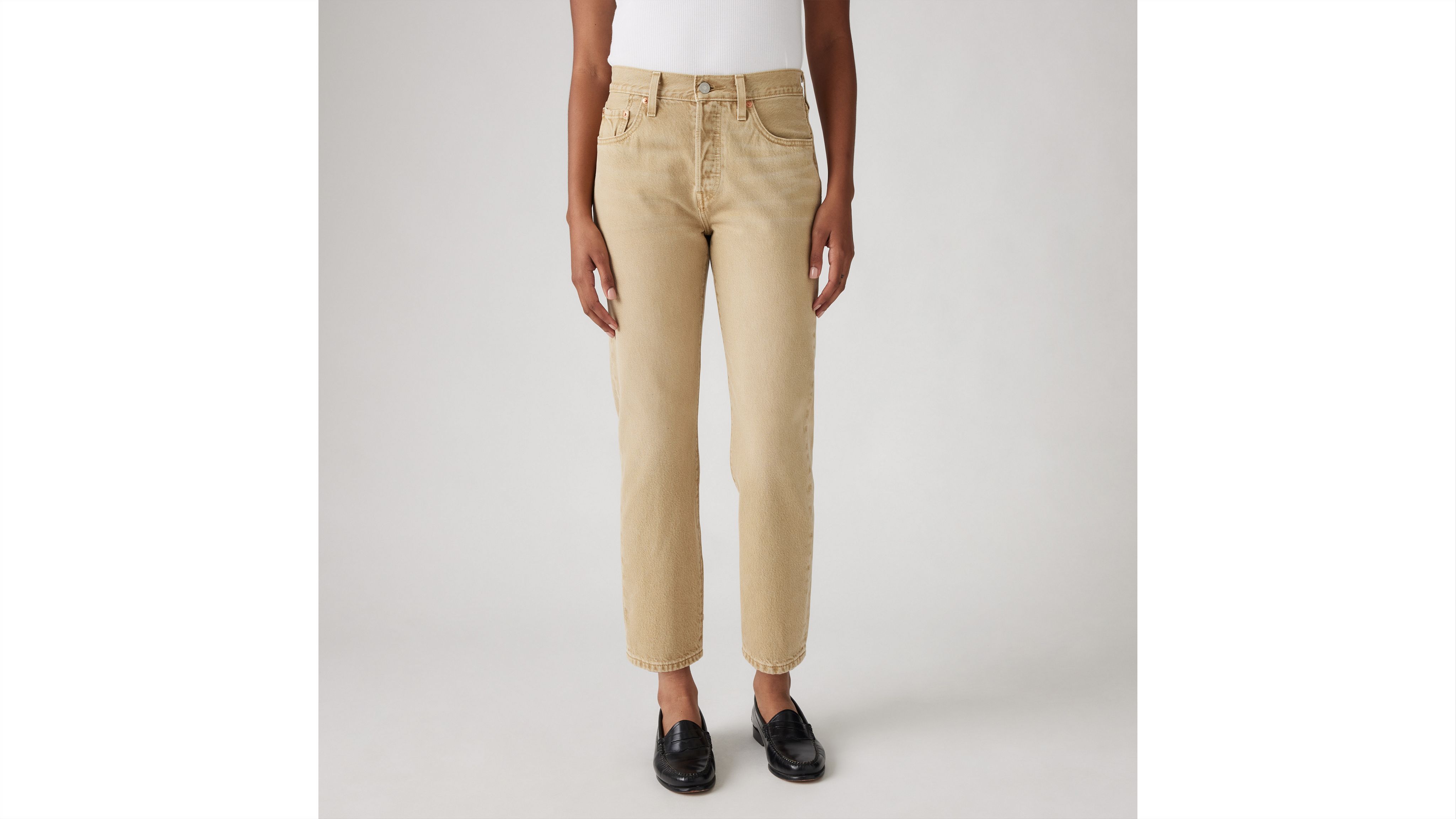 Levi's 501 Original Cropped Jeans In Scraped Travertine