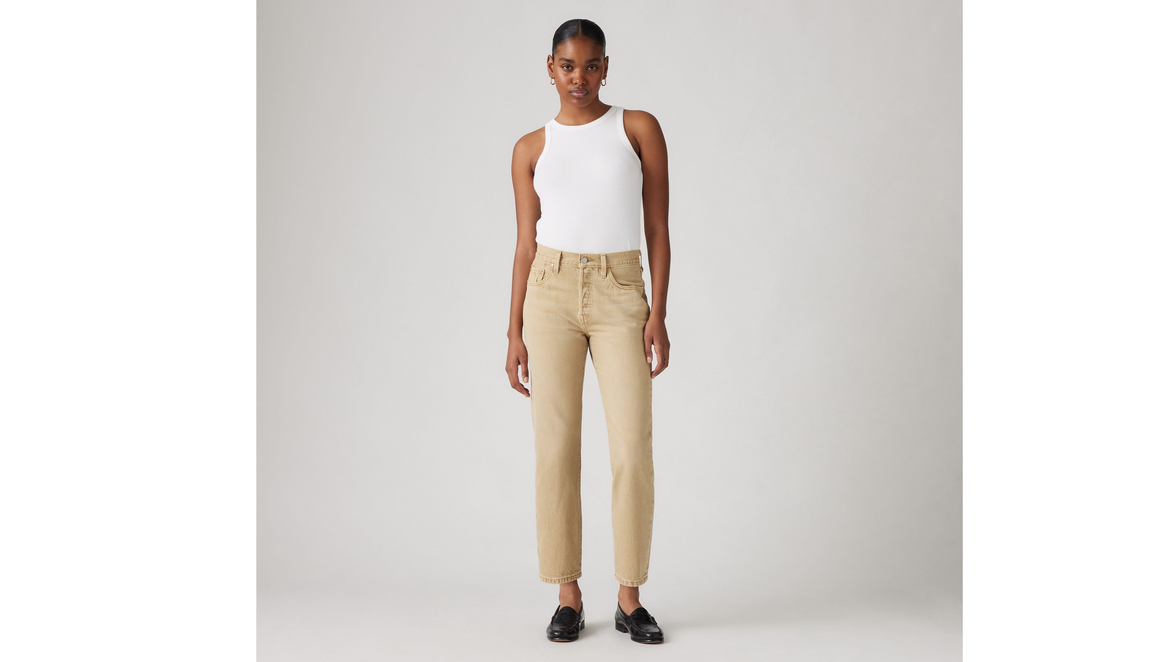 Levi's 501 Original Cropped Jeans In Scraped Travertine