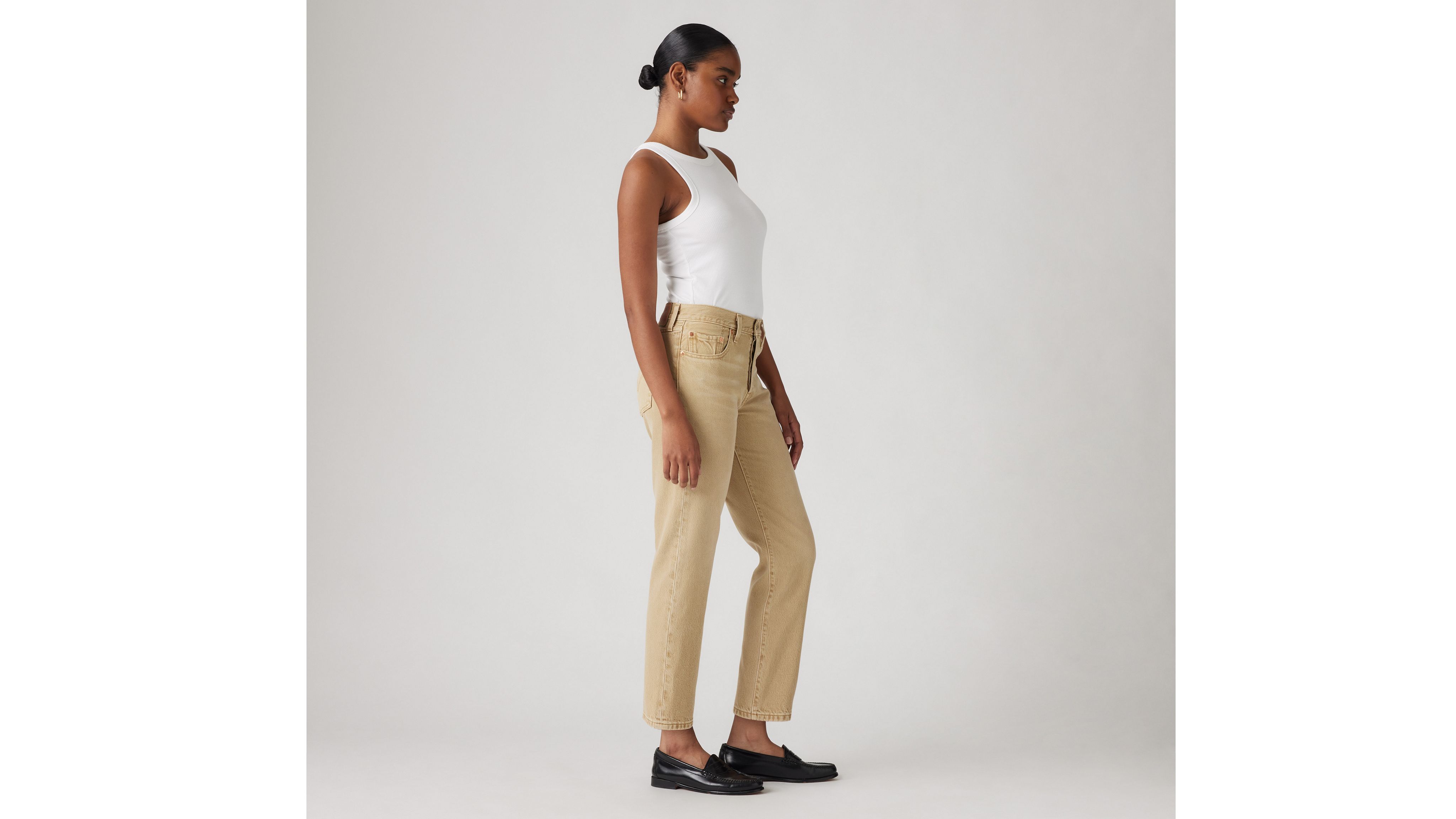 Levi's 501 Original Cropped Jeans In Scraped Travertine