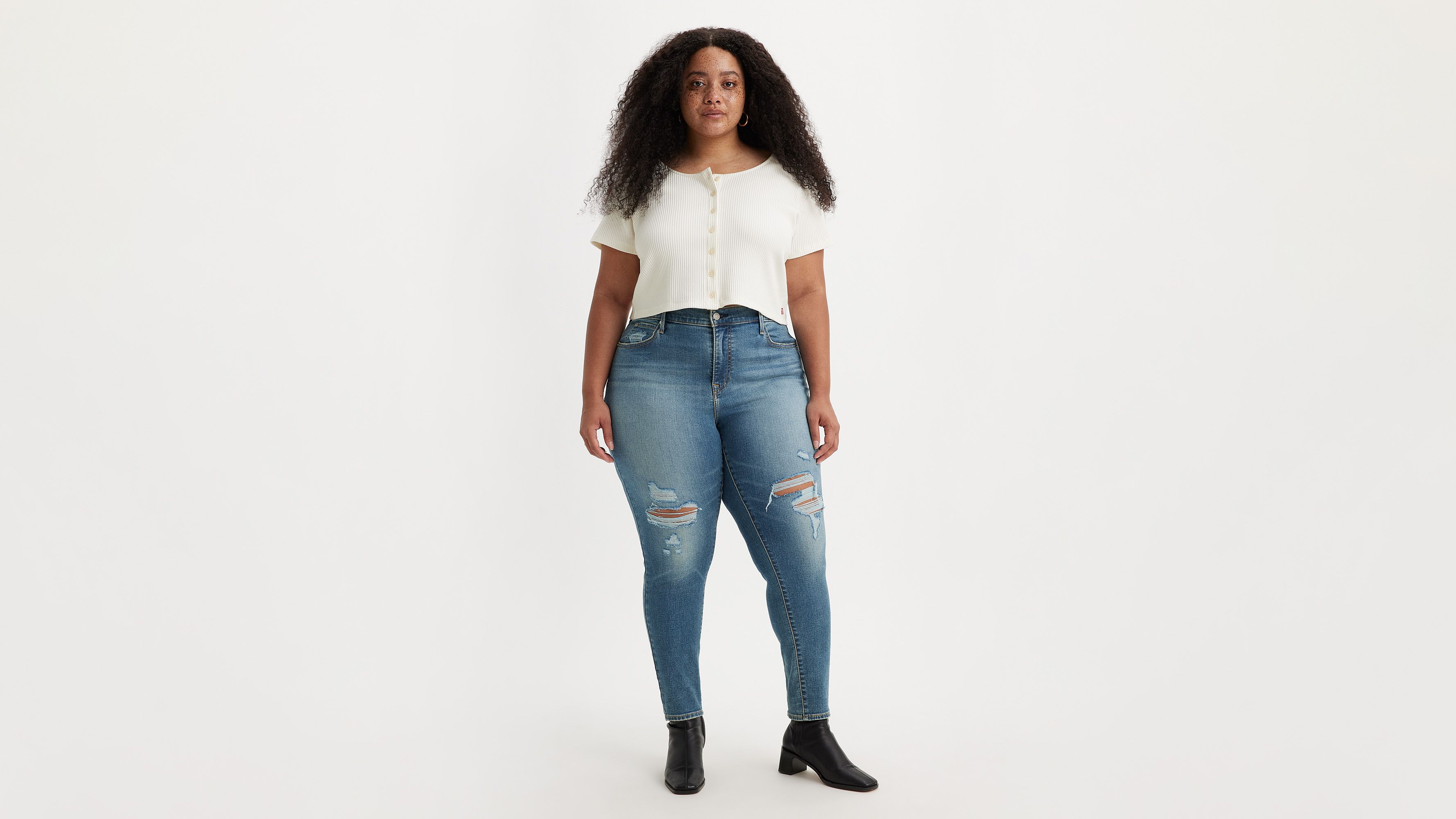 Levi's 711 Skinny Jeans Plus Size - Black Peony • Price »