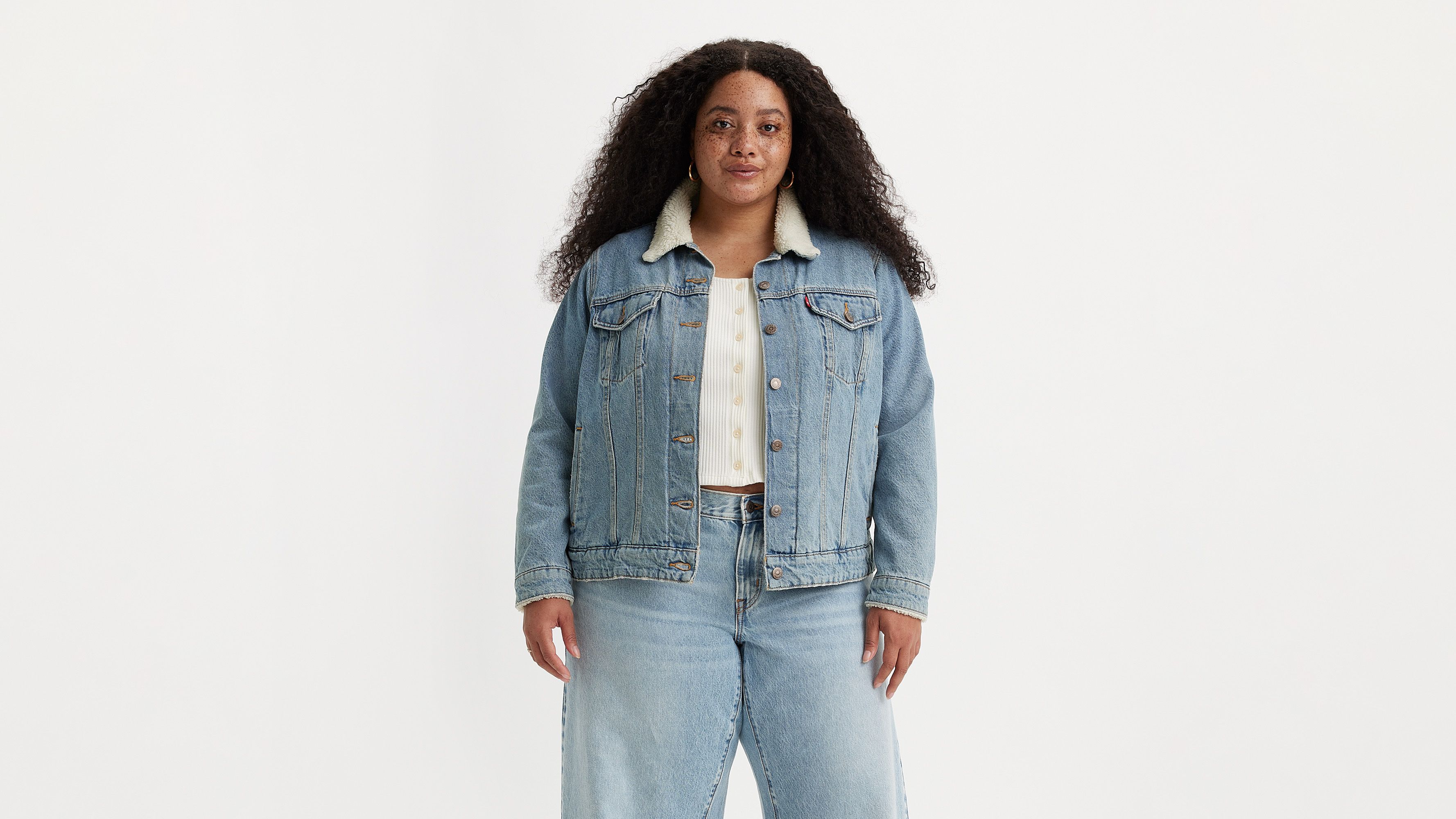 Plus size grey denim jacket best sale