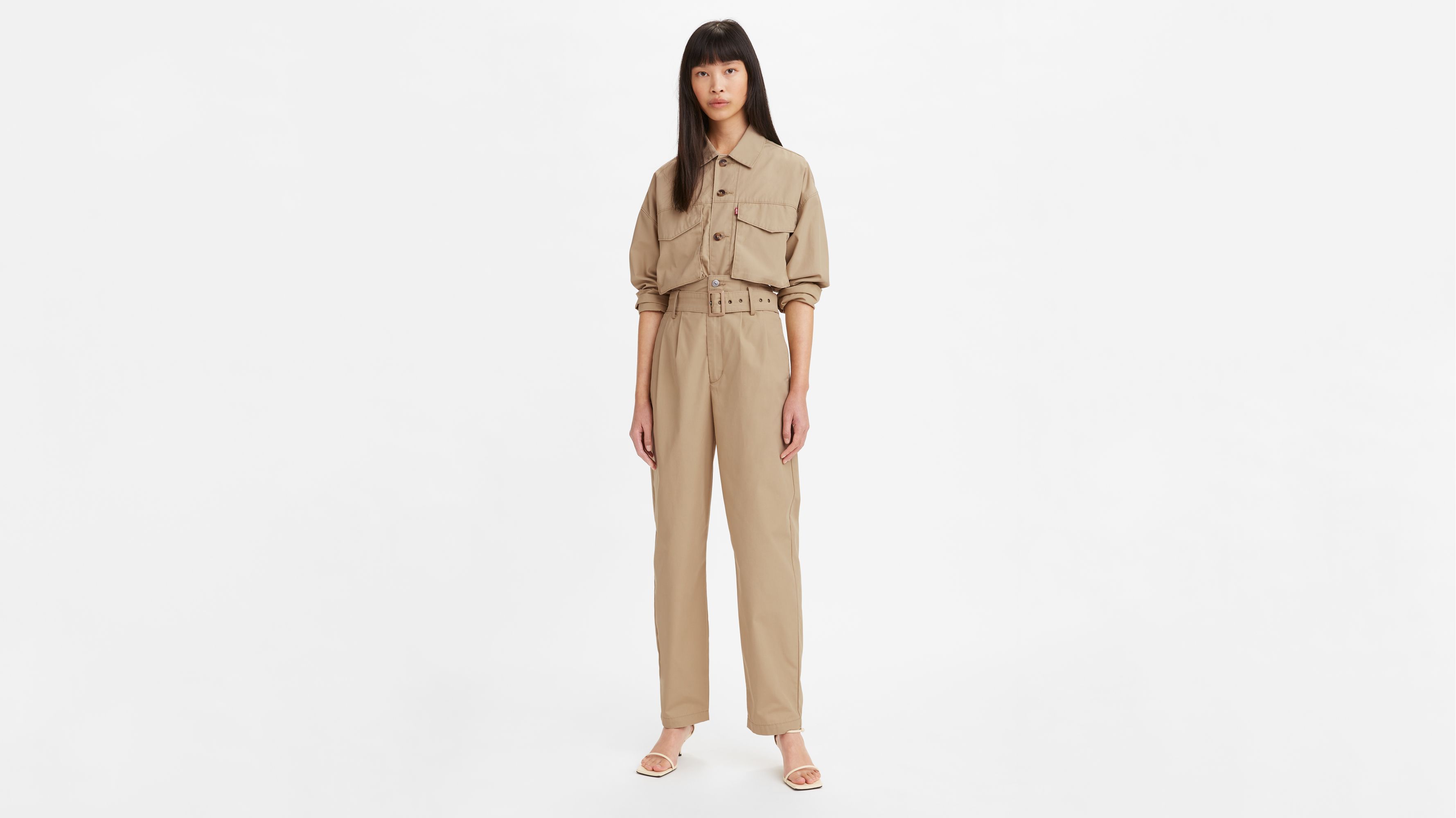 Beige Take A Chance Ribbed Pant Set