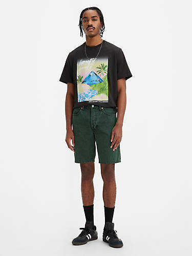 리바이스 Levi 501 Original Fit Mens Shorts,Darkest Spruce - Green