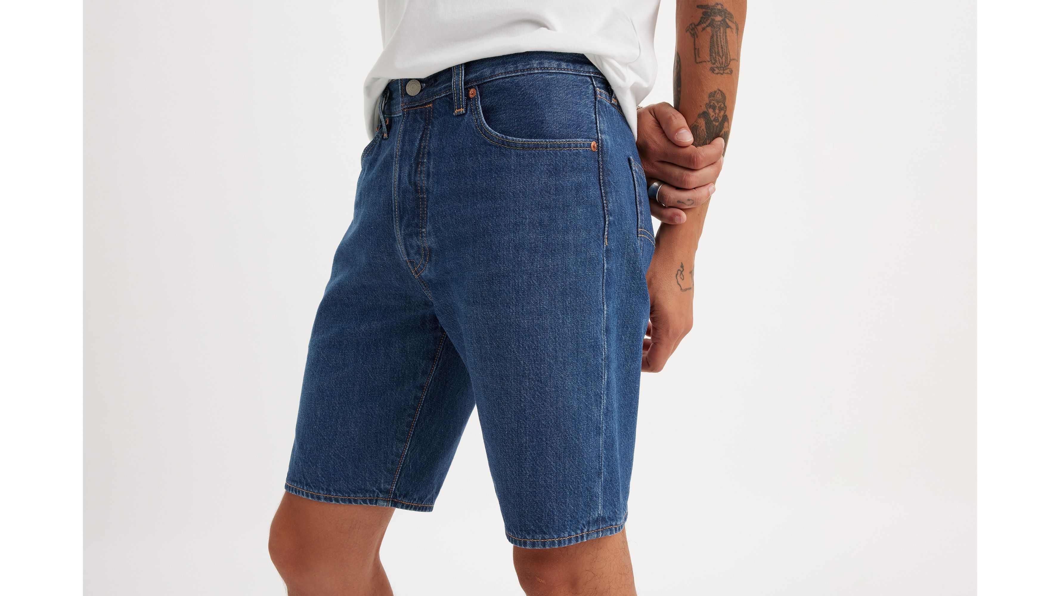 Buy LEVI'S 501 Original Fit Shorts 38x9 - Darkest Spruce At 28% Off