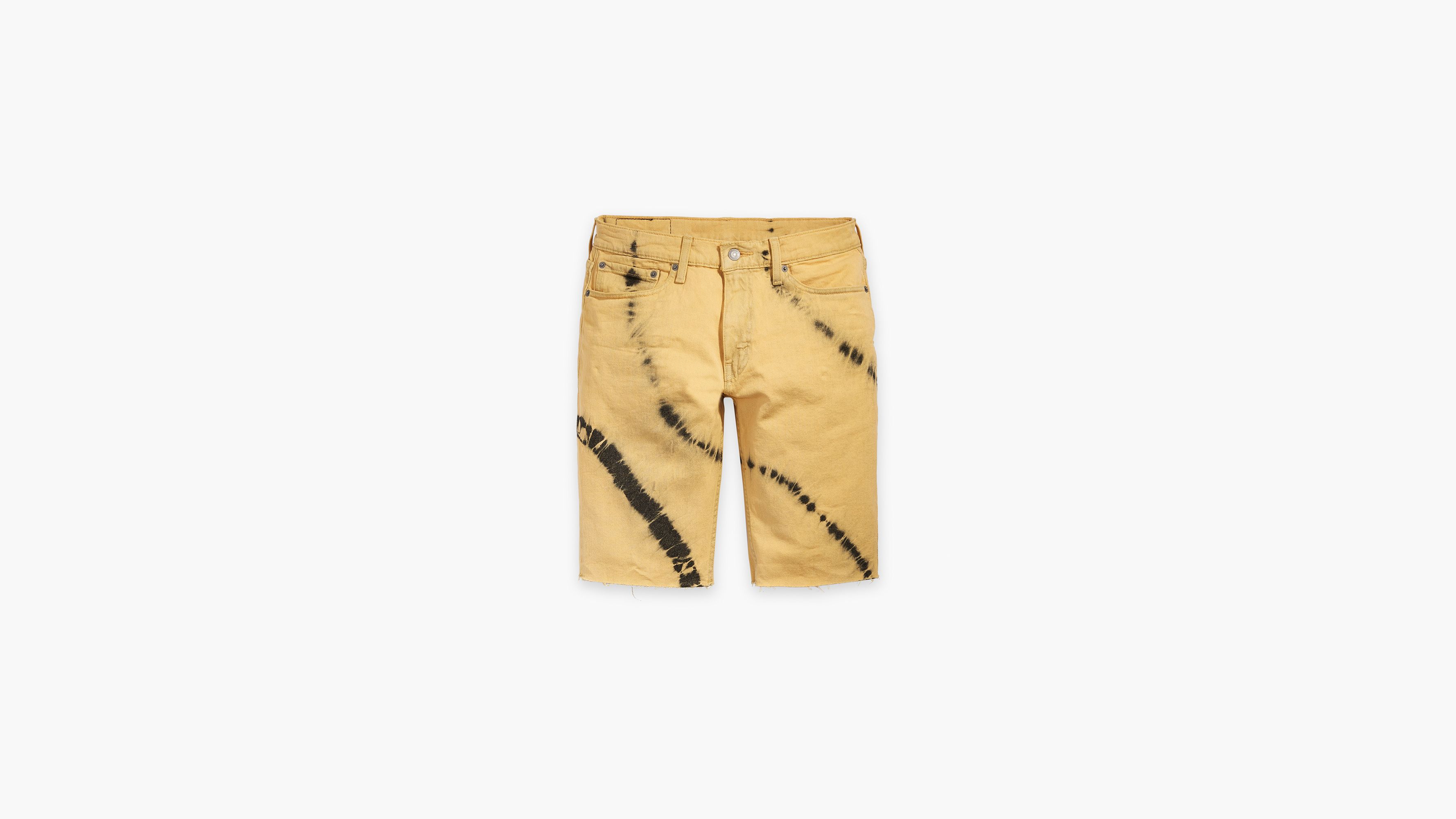 Dyed Slim Fit Denim Shorts in Khaki