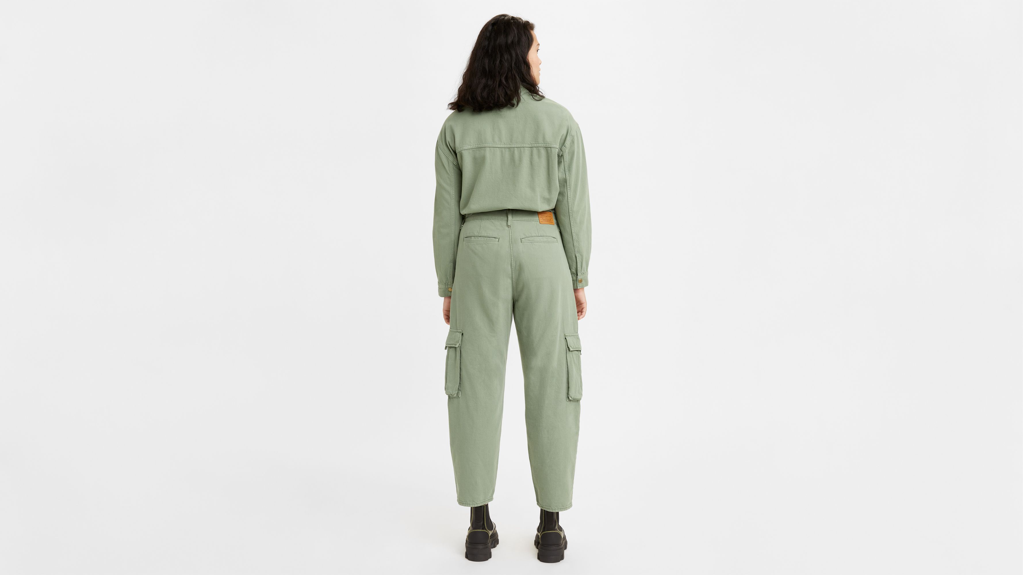 Buy Levi's Womens Loose Cargo Trousers Soft Surplus Sea Spray