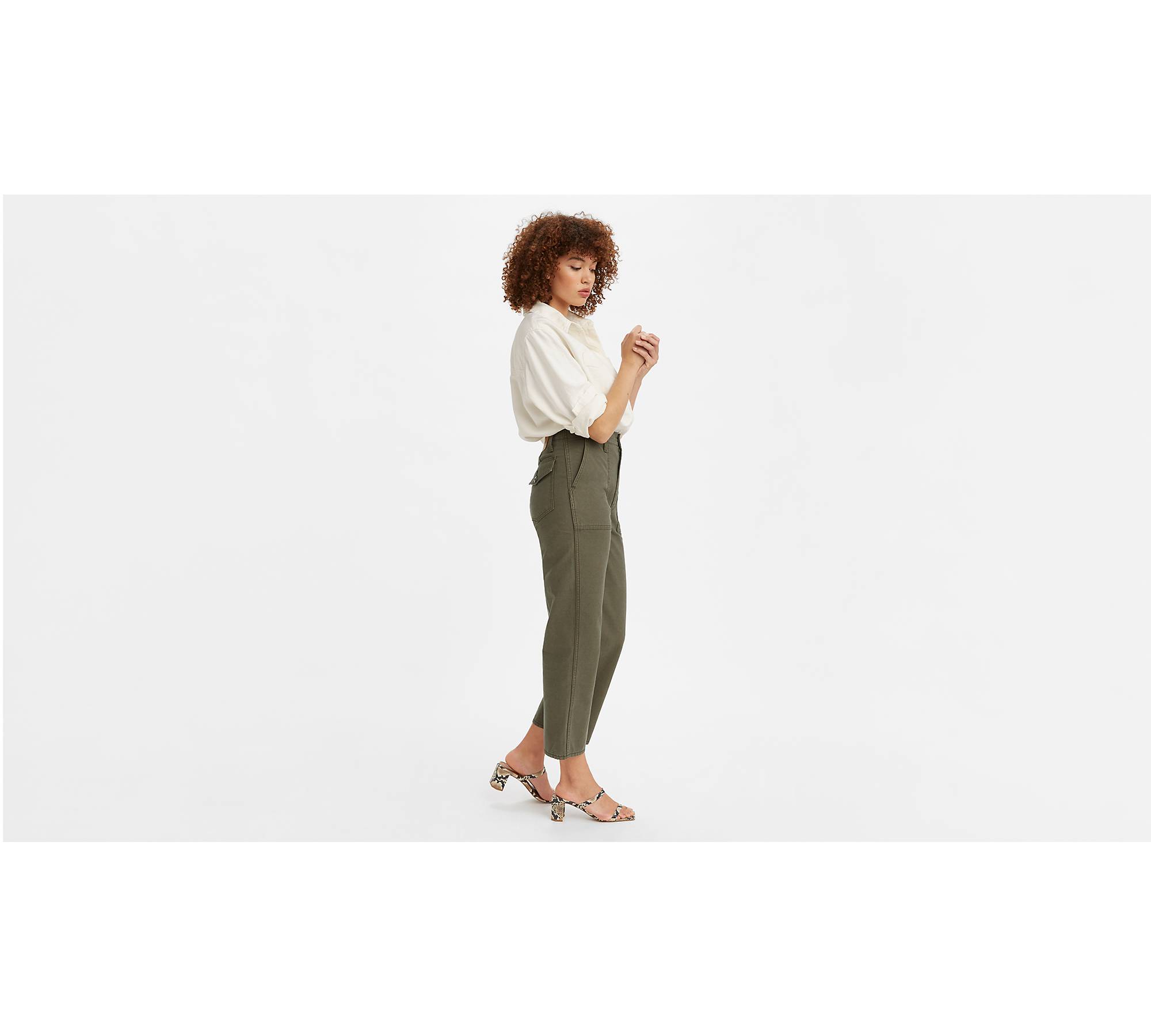 Ribcage Utility Wide-leg Women's Pants - Green | Levi's® US