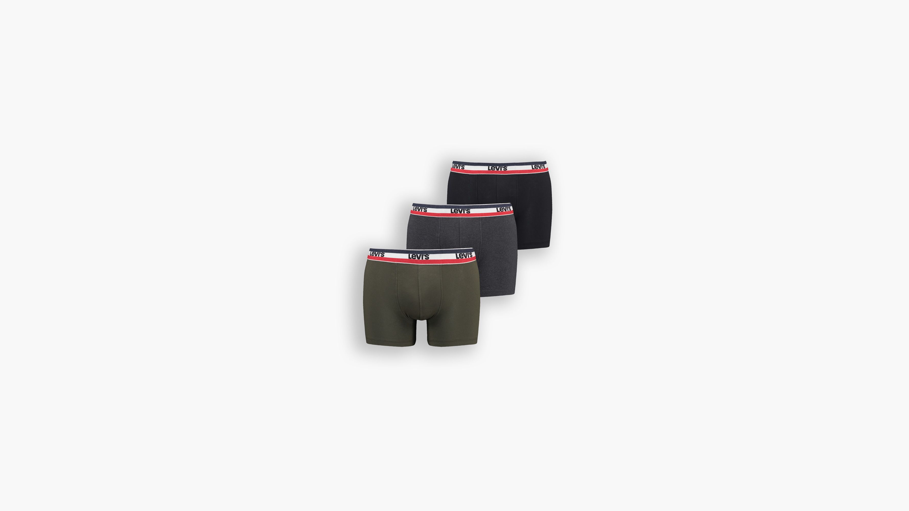 Levi's® Logo Boxer Brief - 3 Pack - Khaki