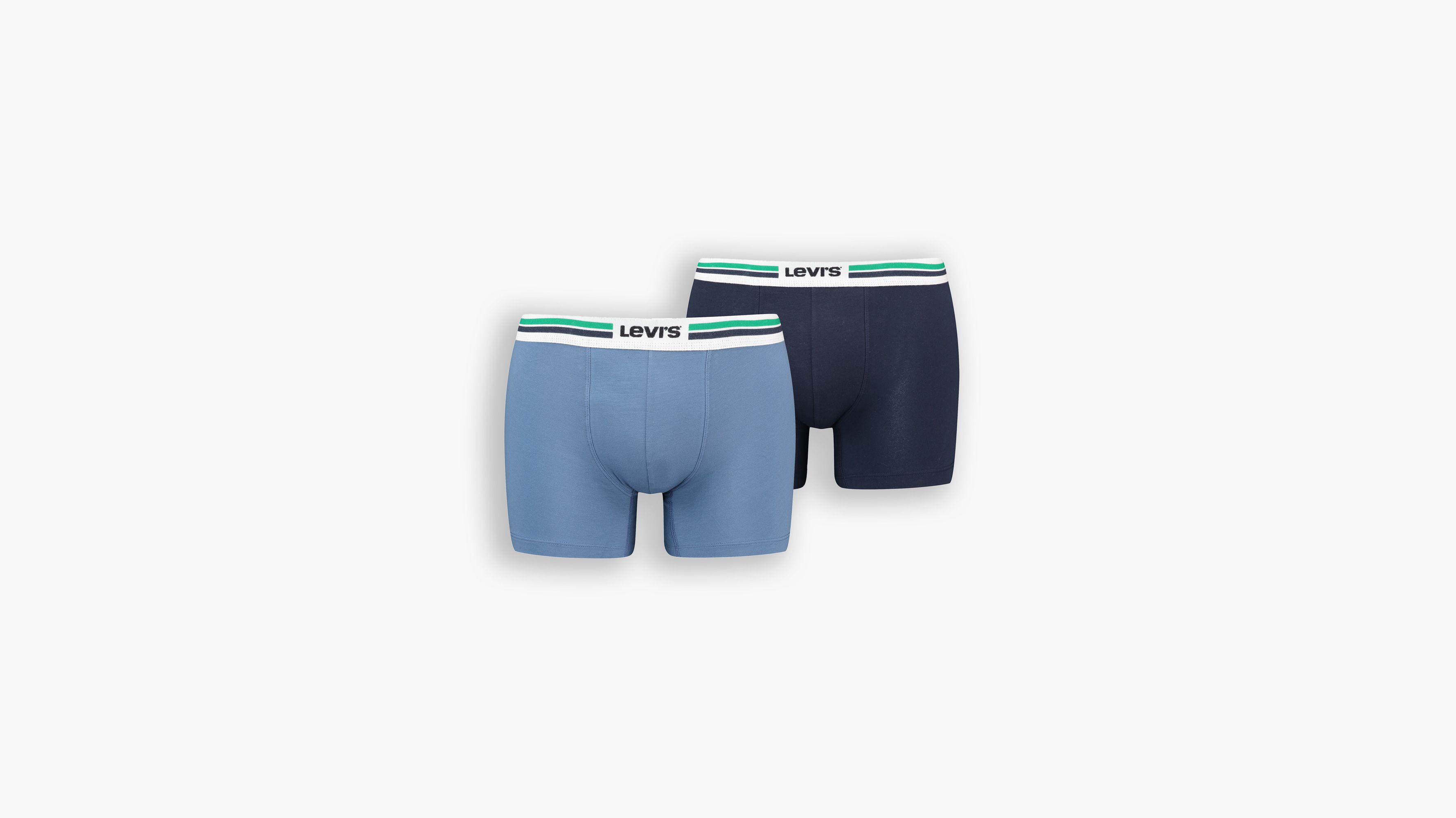 Levi's Men's Boxer Brief Trunks 4-Pack – Cotton Jersey, Multi-Color Blue/Grey/Green, S M L XL