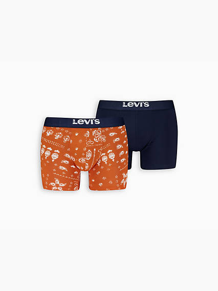 levi's® caleçons summer bandana lot de 2 bleu / orange/navy