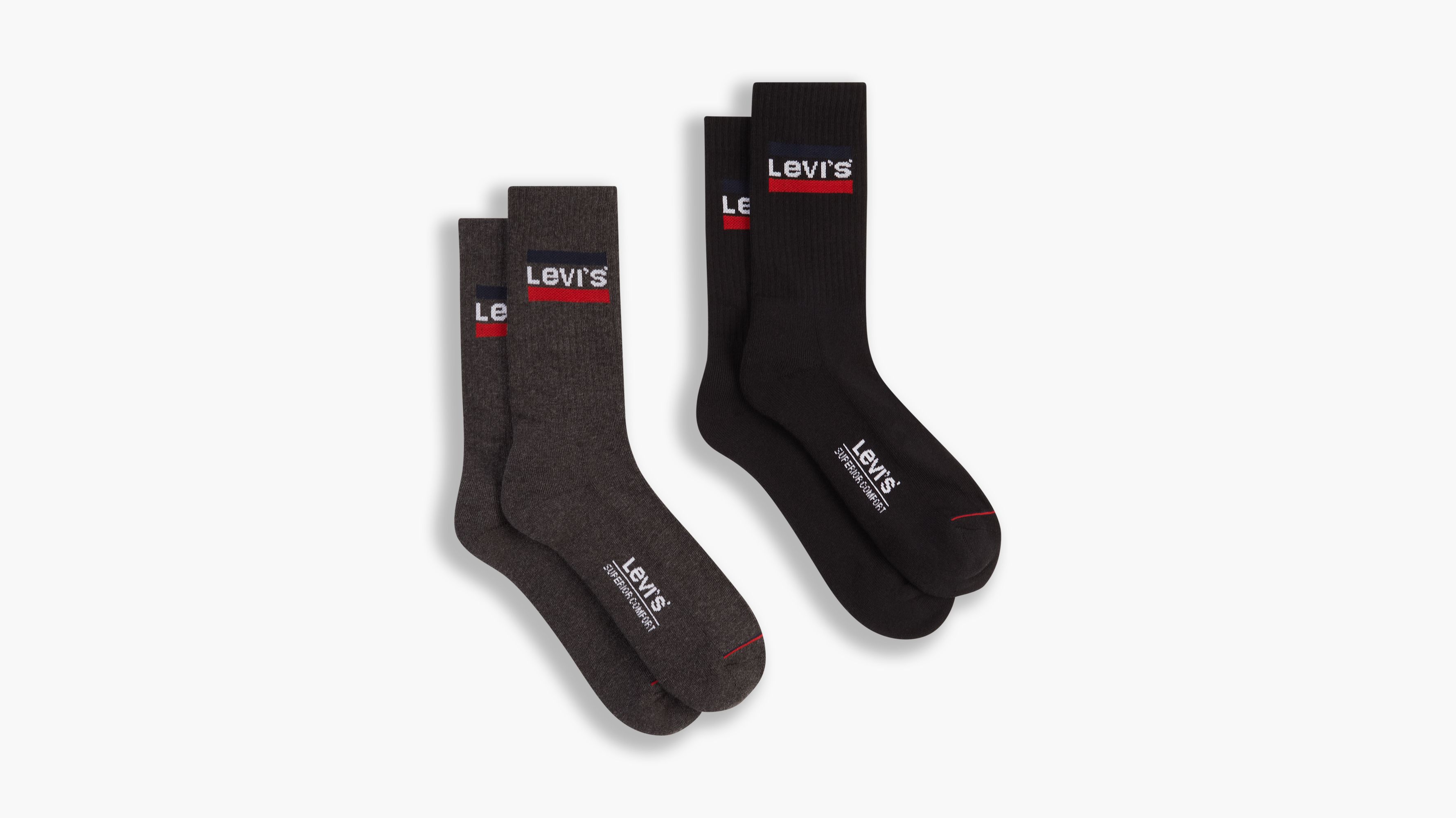 Le pack chaussettes LEVIS SPORT Black/White (X2) 