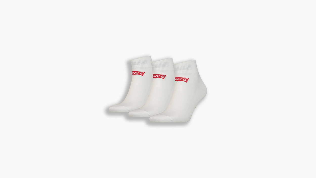 Levi's® Mid Cut Socks - 3 Pack - White | Levi's® SE