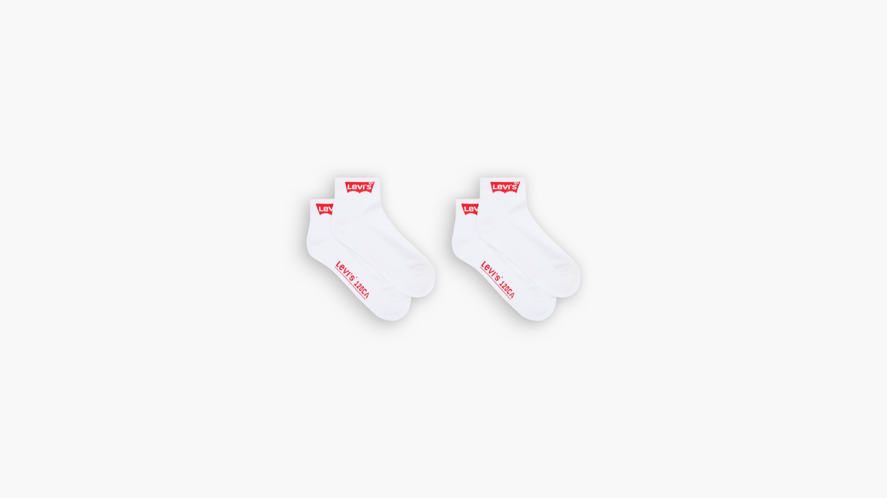 Levi's® Mid Cut Socks - 2 Pack - White | Levi's® BE