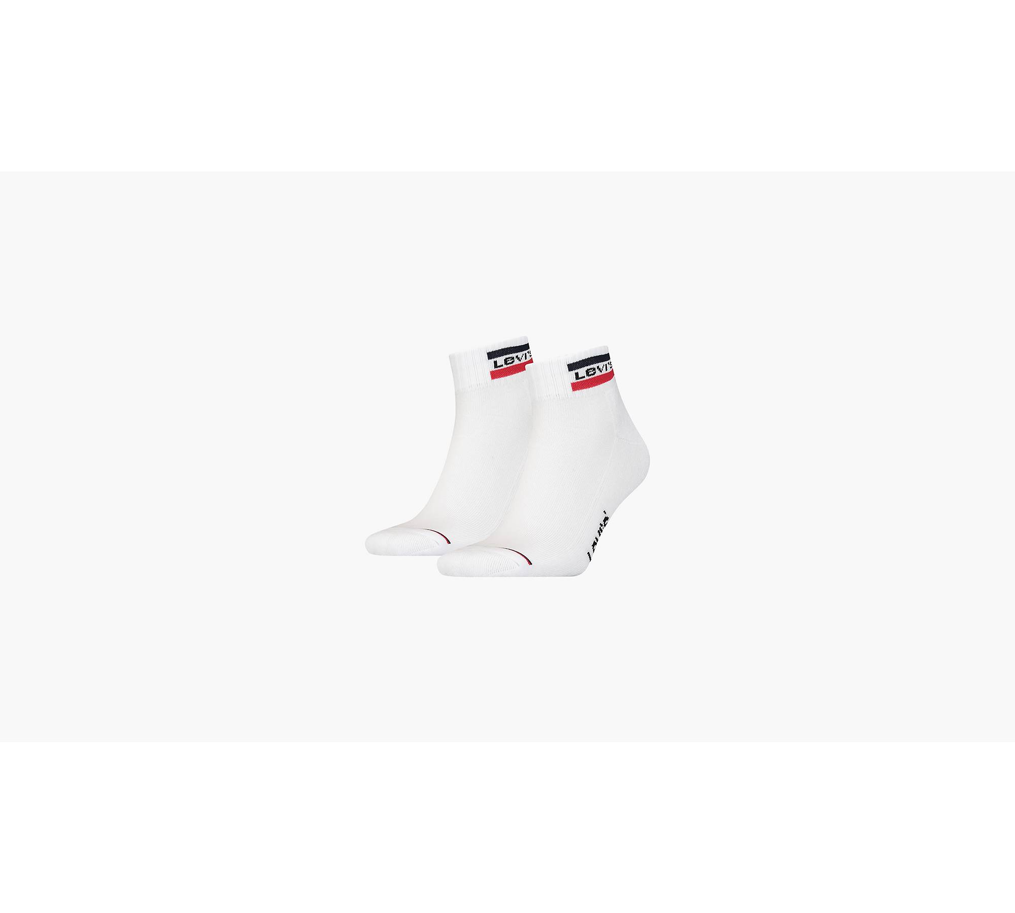 Lot de 2 paires de chaussettes sport blanches, coupe haute en coton mélangé  LEVI'S® - CCV Mode