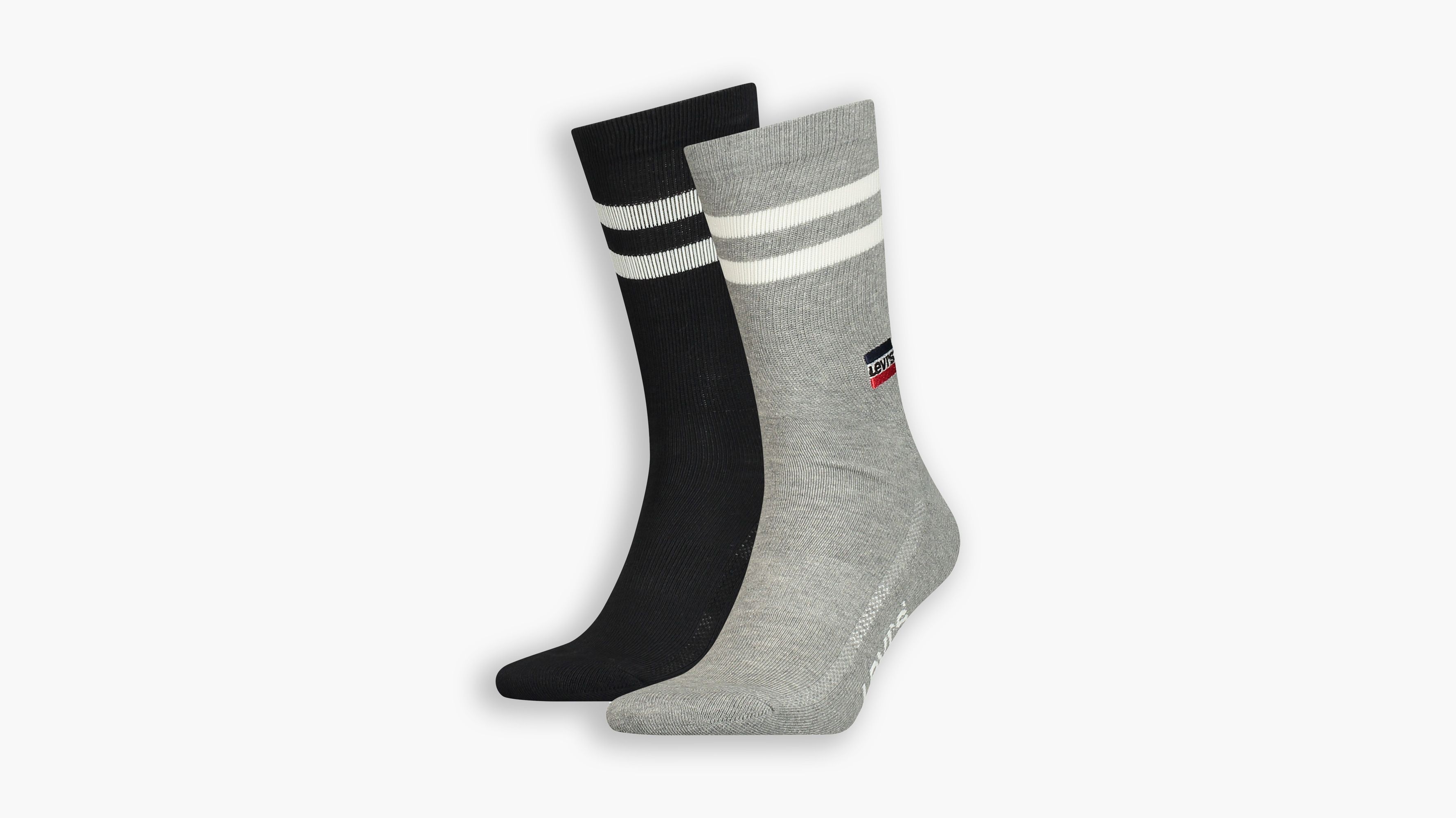Calcetines de deporte a rayas de altura normal Levi's: paquete de 2 1