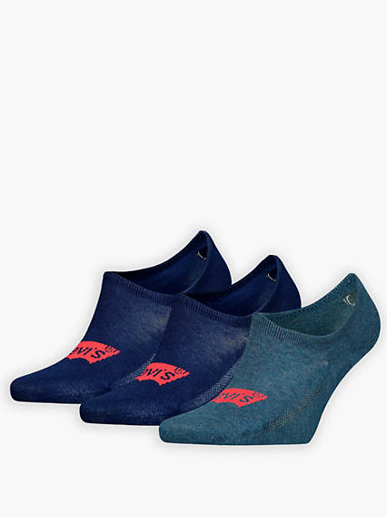 levi's® chaussettes hautes en coton recyclé logo batwing lot de 3 bleu / denim