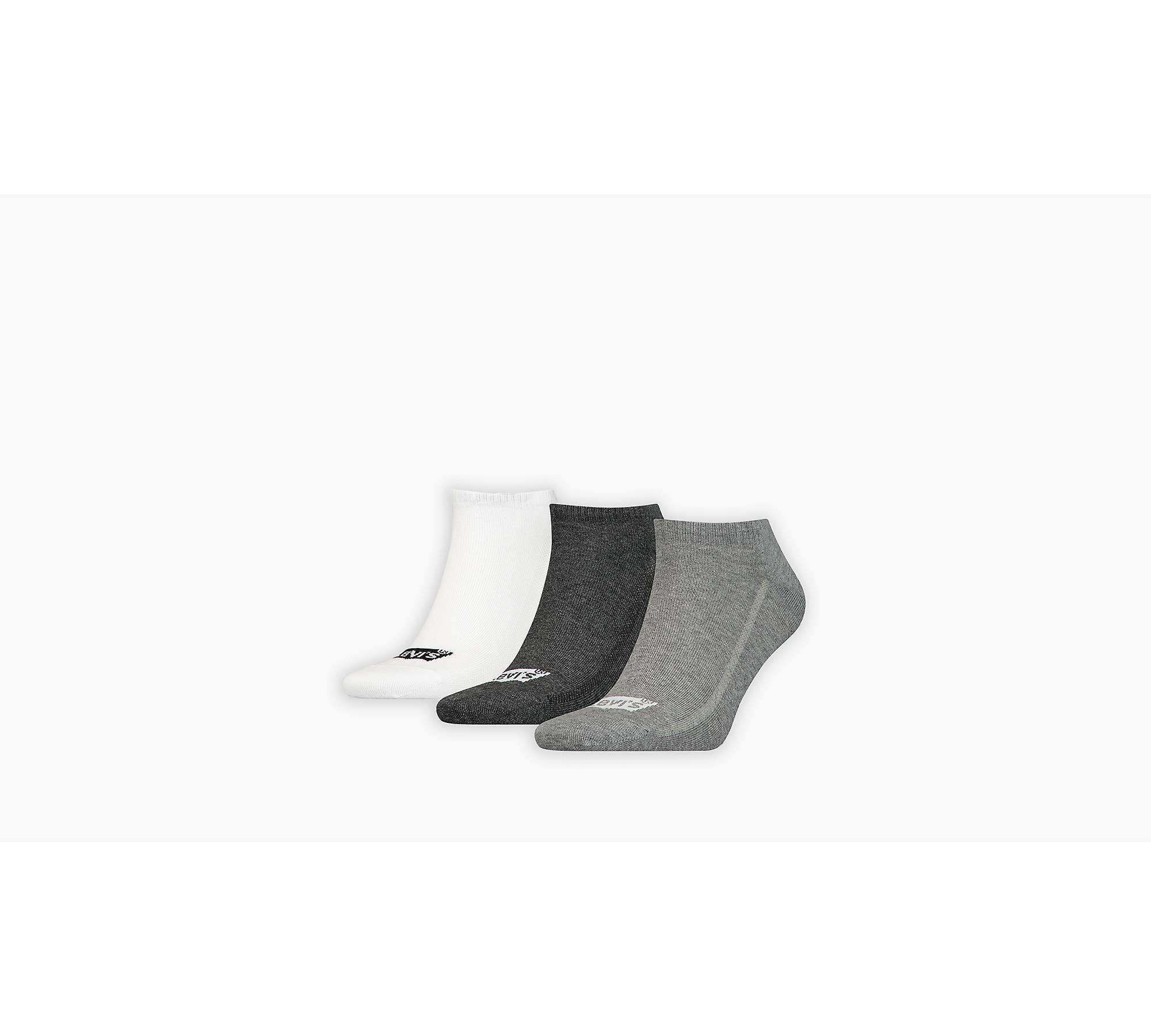 Levi's® Low Cut Batwing Logo Recycled Cotton Socks - 3 Pack - Grey ...