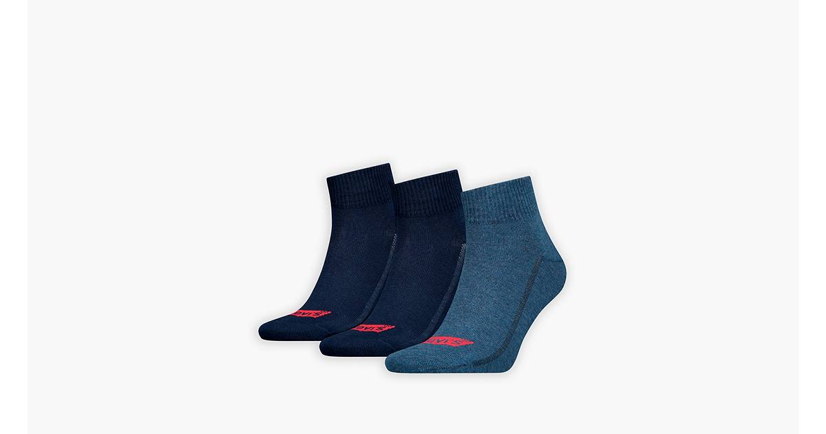 Levi's® Mid Cut Batwing Logo Recycled Cotton - 3 Pack - Blue | Levi's® GB