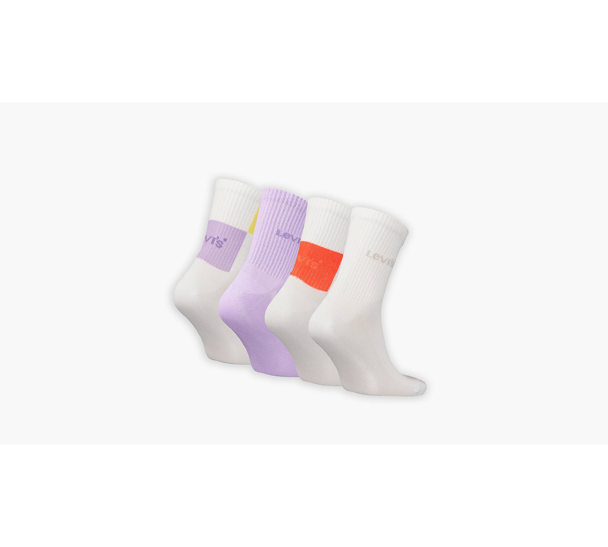 Levi's® Giftbox Short Cut Color Block Socks- 4 Pack - White | Levi's® GB