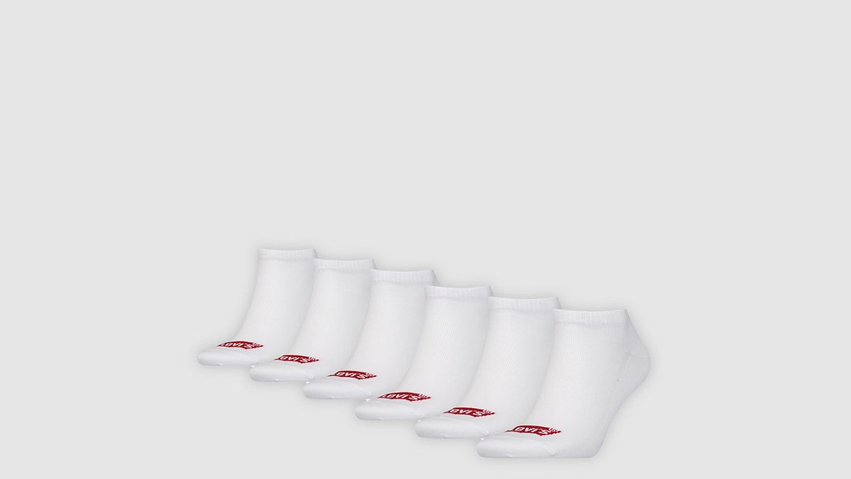 Levi's® Low Cut Batwing Logo Socks - 6 Pack — White - White