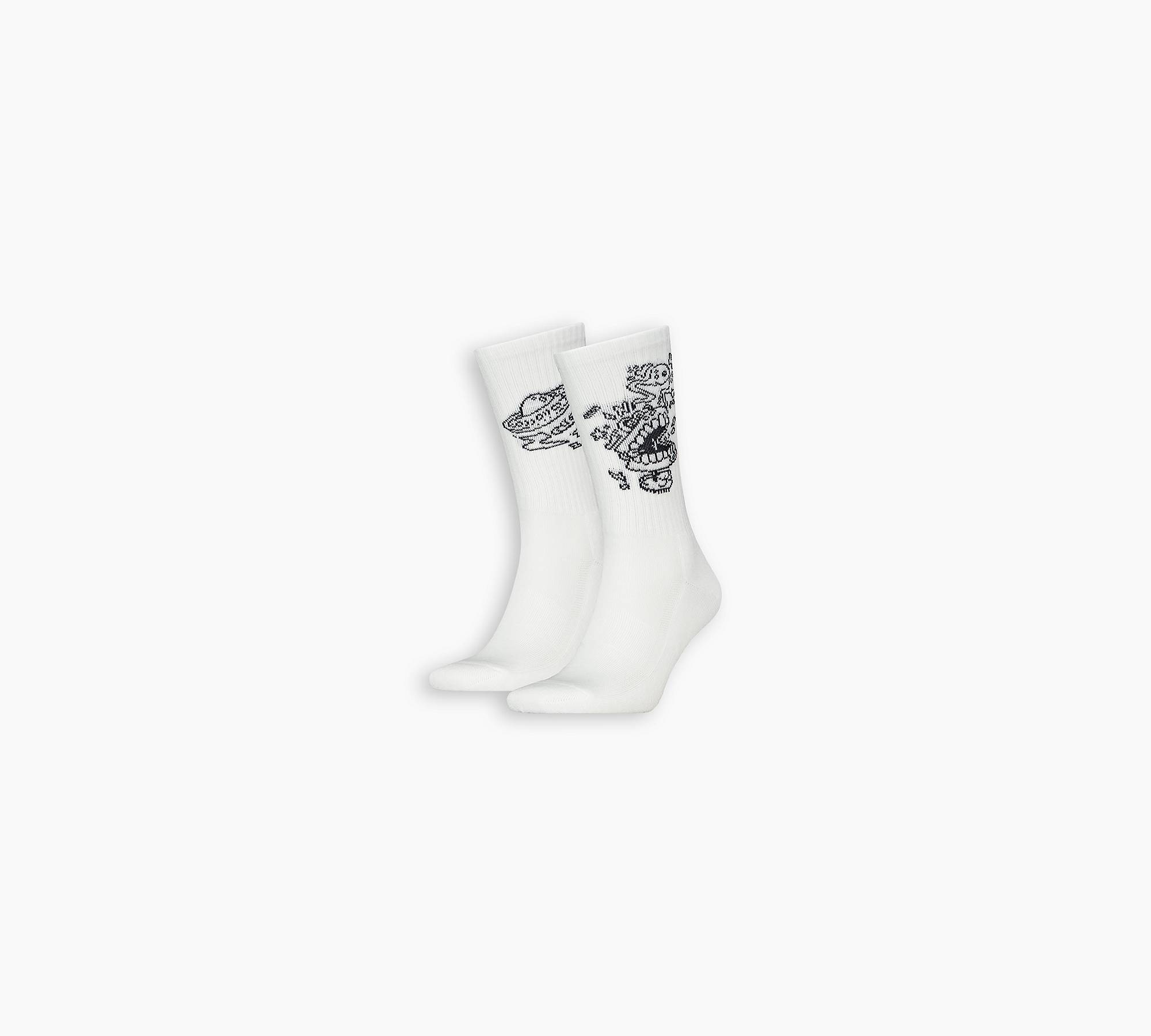Levi's® Regular Cut Socken mit Scribble-Grafik – 2er-Pack 1