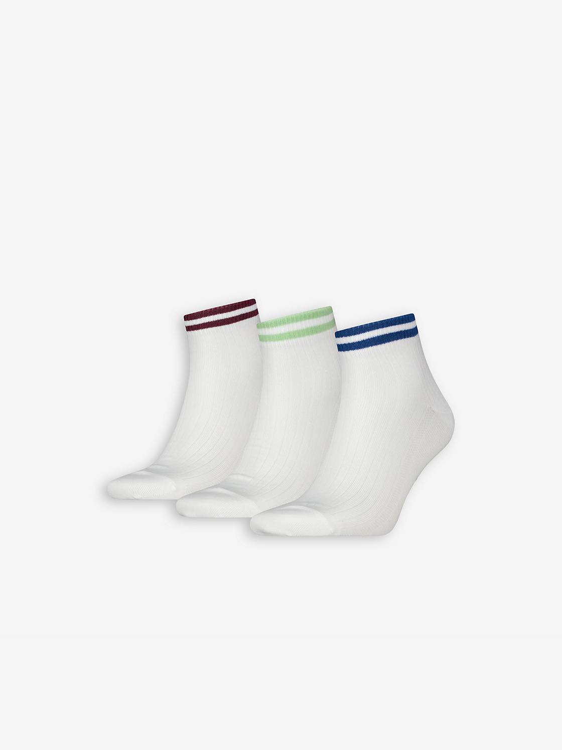 Levi's® Mid Cut Striped Rib Socks - 3 Pack 1