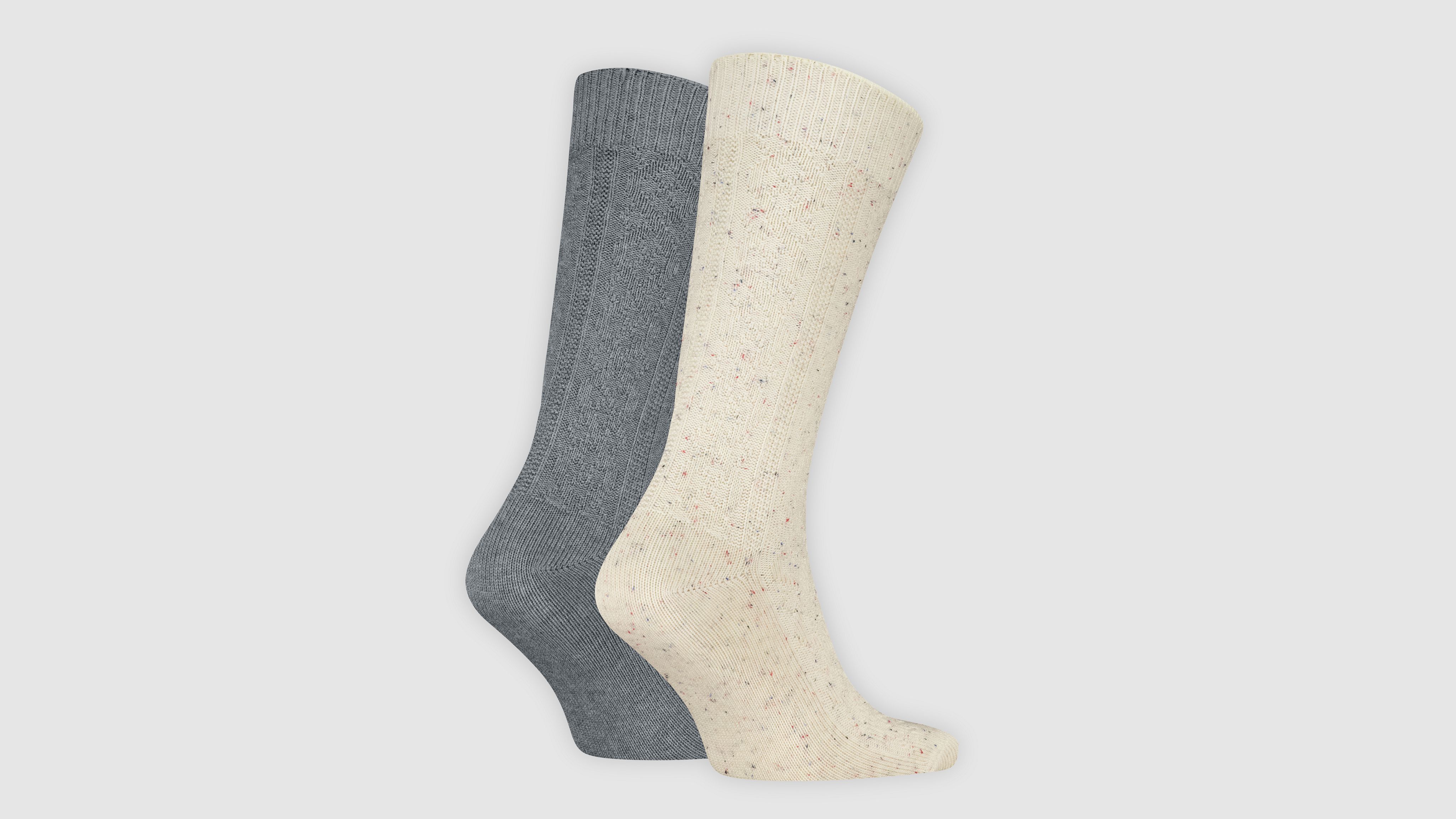 Levi's® Regular Cut Cable Argyle Socks - 2 pack 2