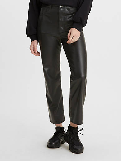Faux Leather Ribcage Straight Pants - Black | Levi's® US